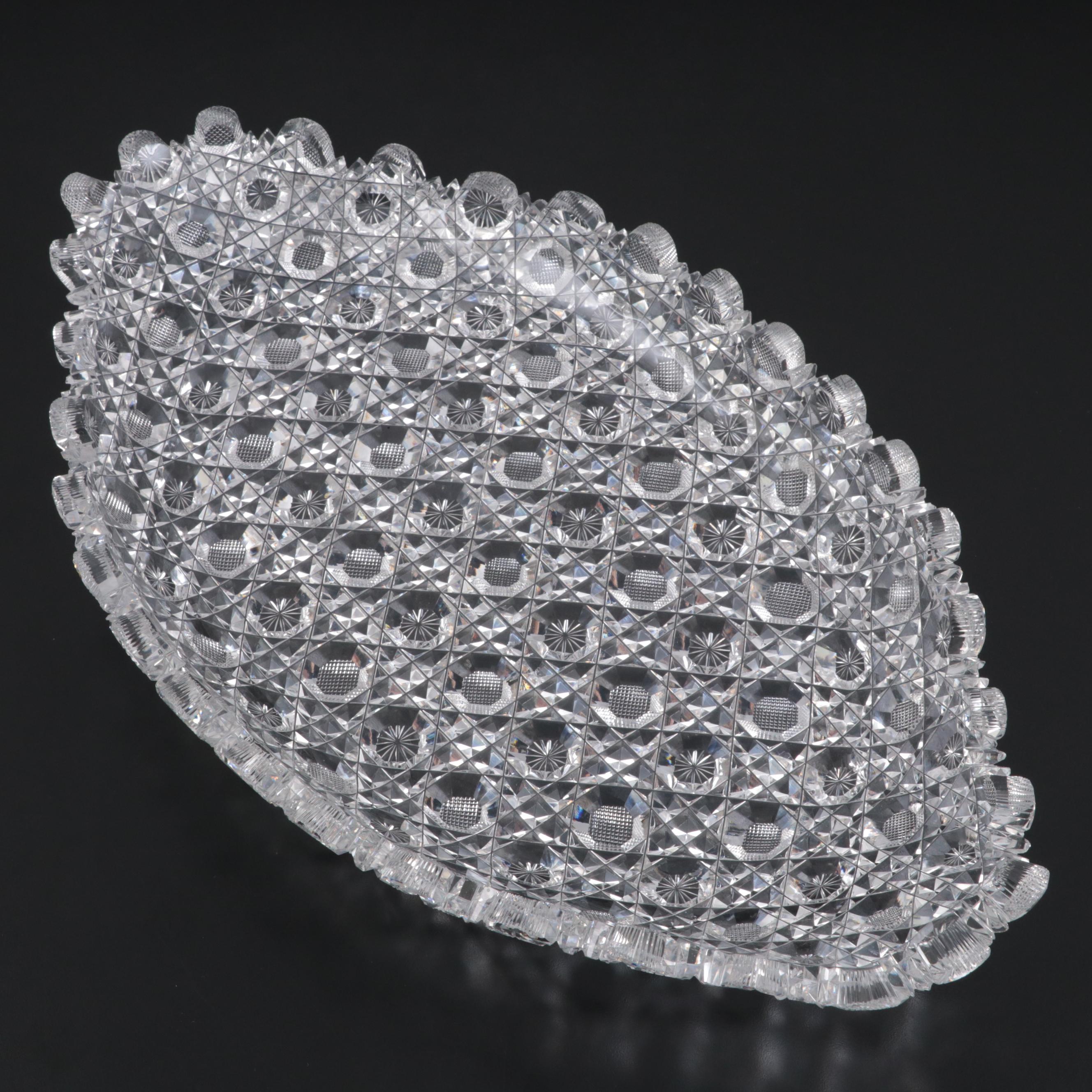 American Brilliant Harvard Pattern Cut Glass Ice Cream Tray