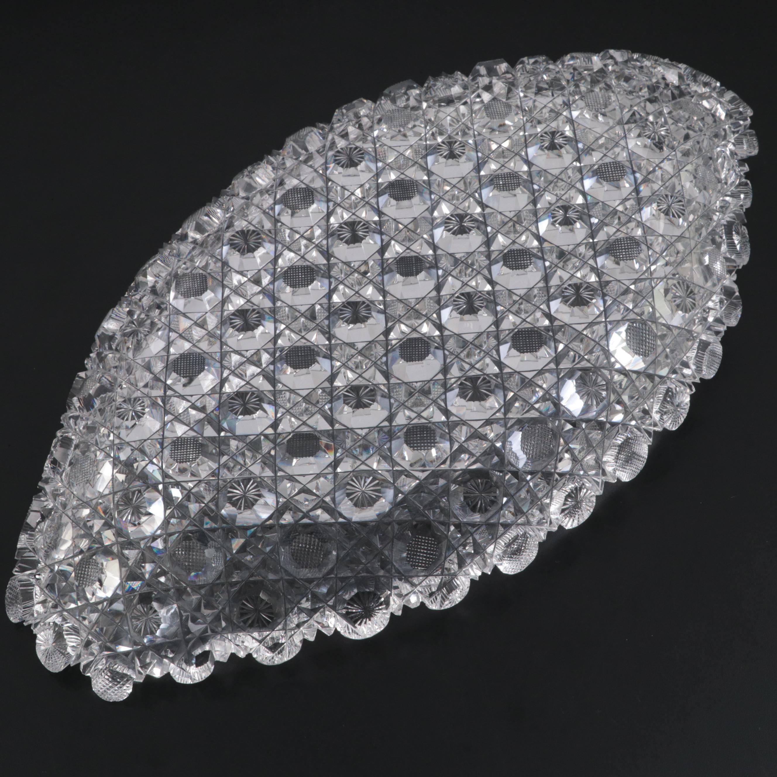 American Brilliant Harvard Pattern Cut Glass Ice Cream Tray