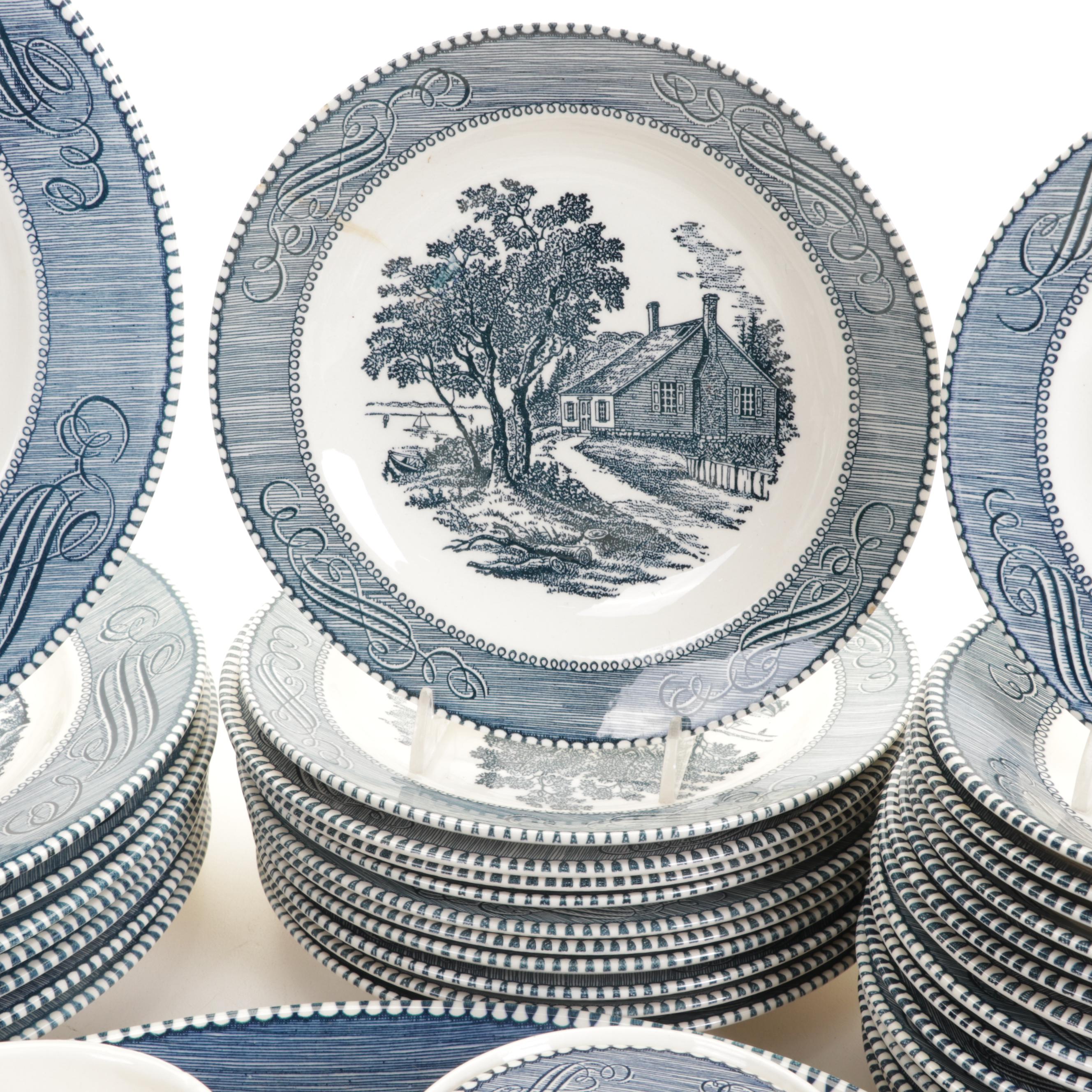 Royal U.S.A. "Currier & Ives Blue" Dinnerware, 1950-1970