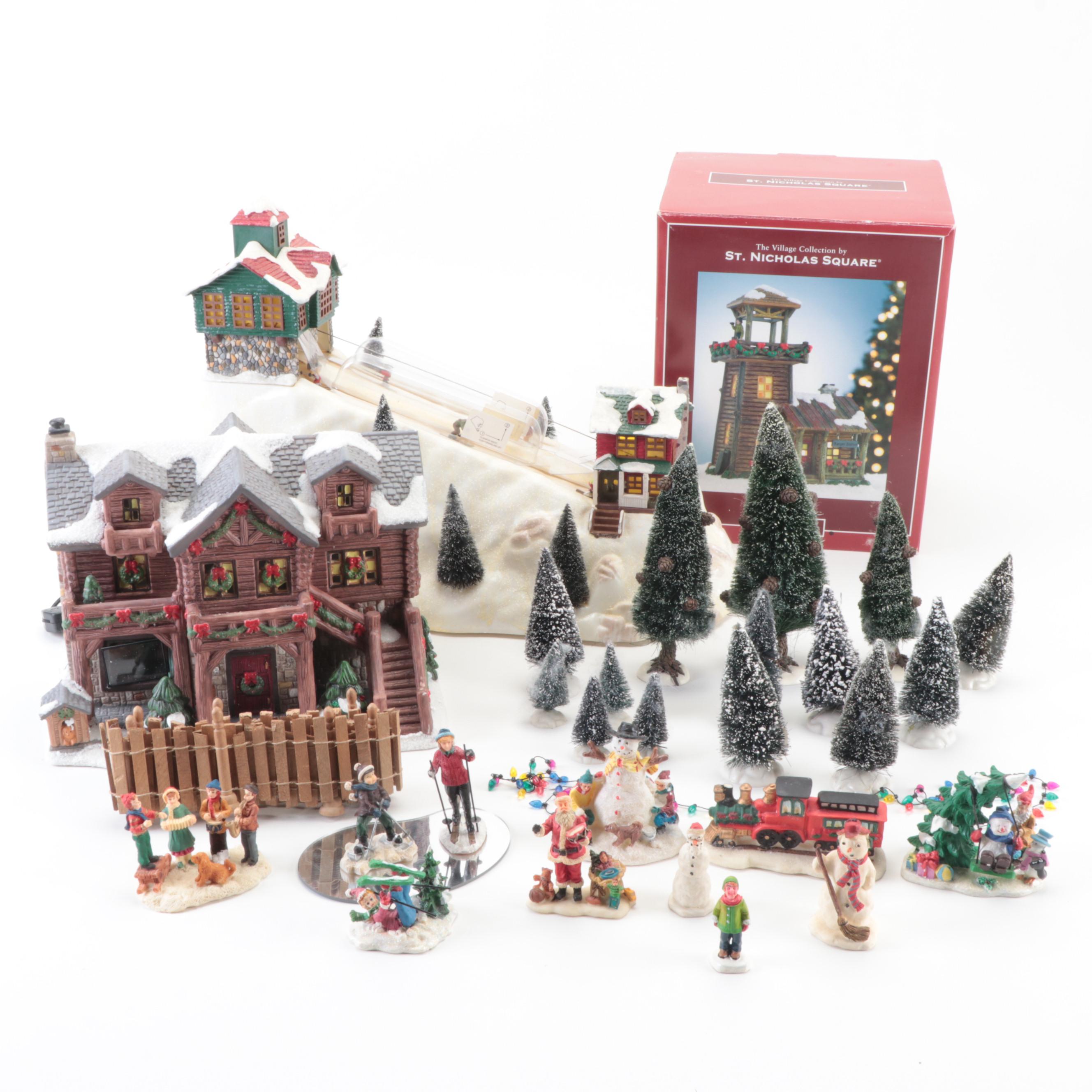 Mr. Christmas and St. Nicholas Square Christmas Village Accessories