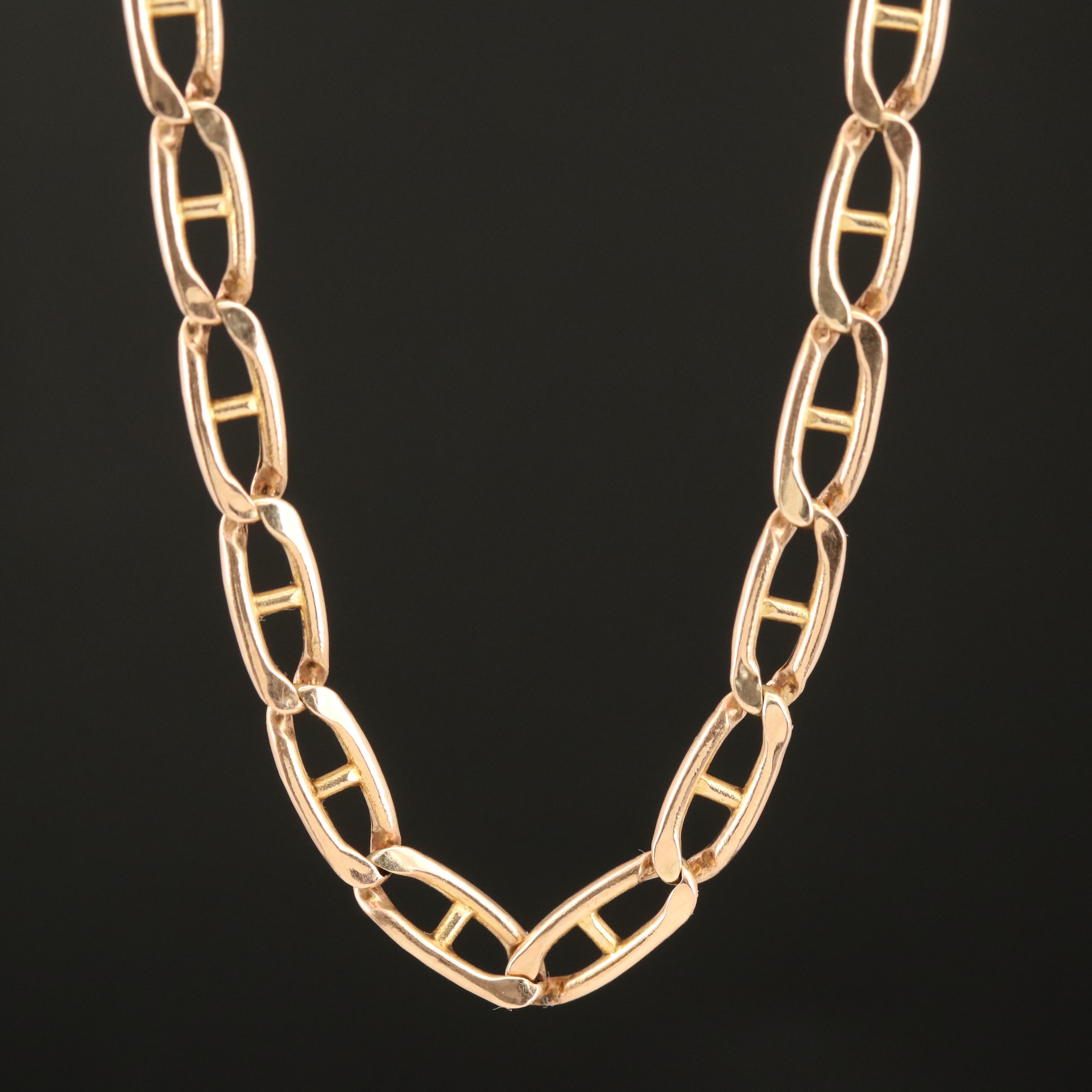 Italian 10K Mariner Chain Necklace