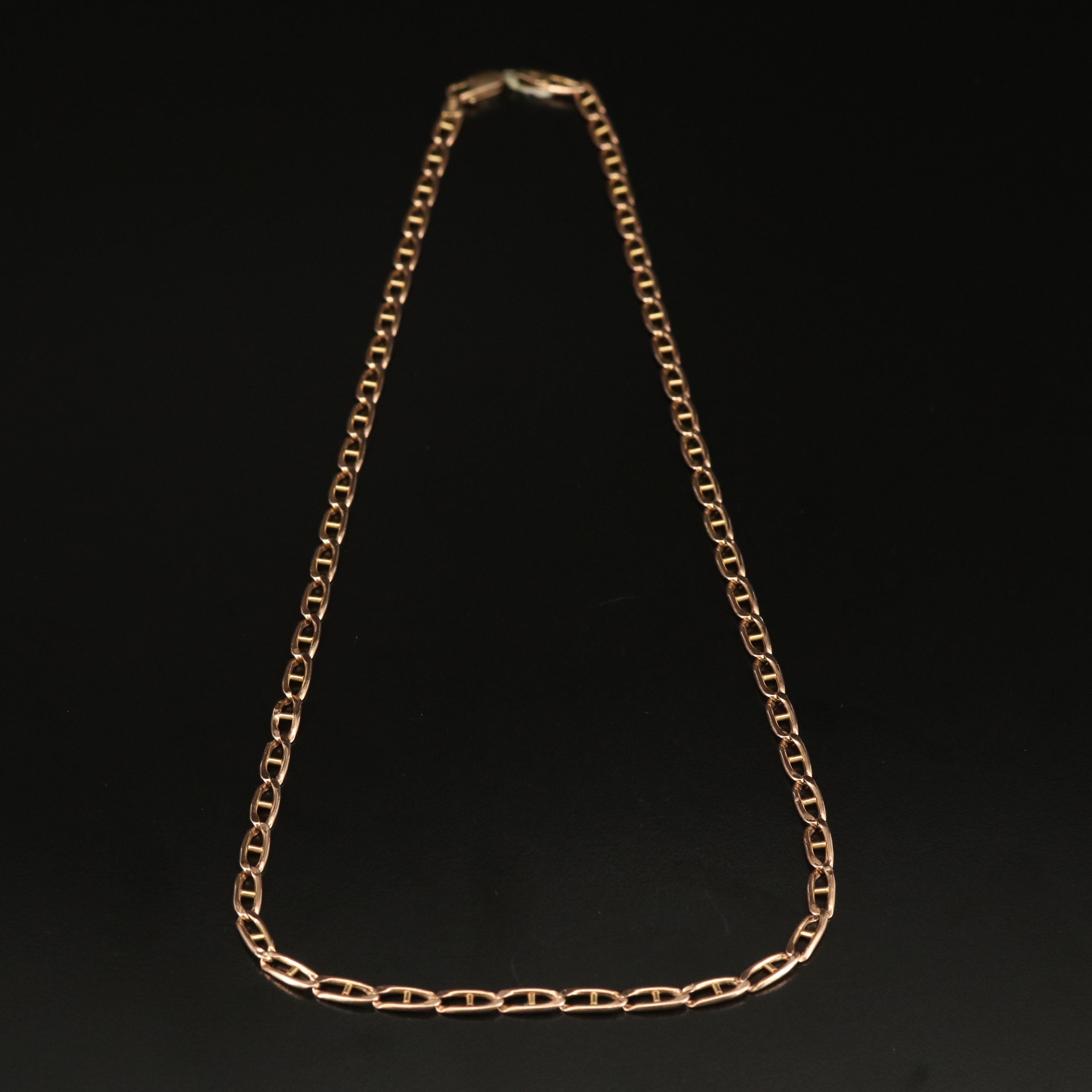 Italian 10K Mariner Chain Necklace