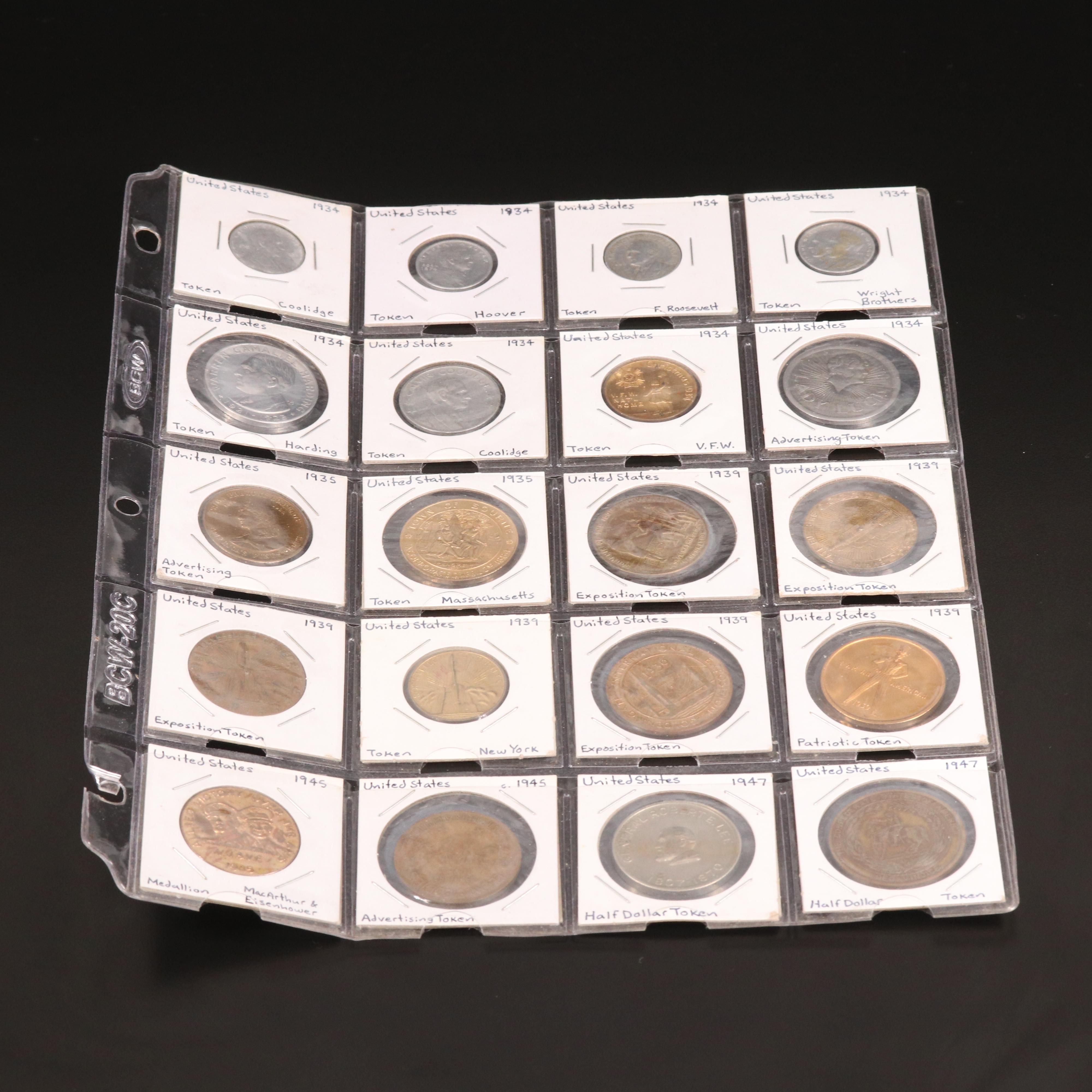 Group of Twenty United States Modern Tokens