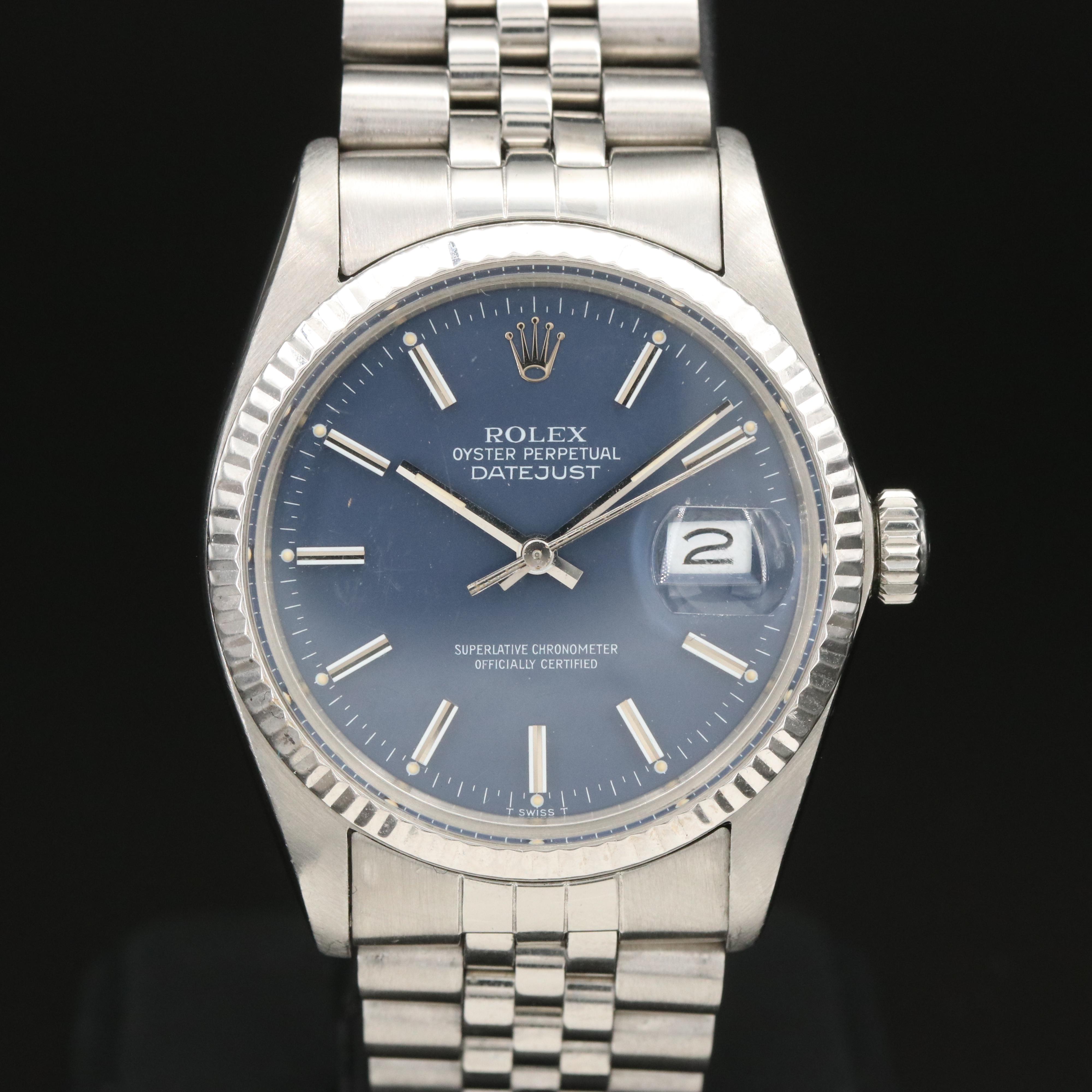 1982 Rolex Datejust Blue Dial Watch