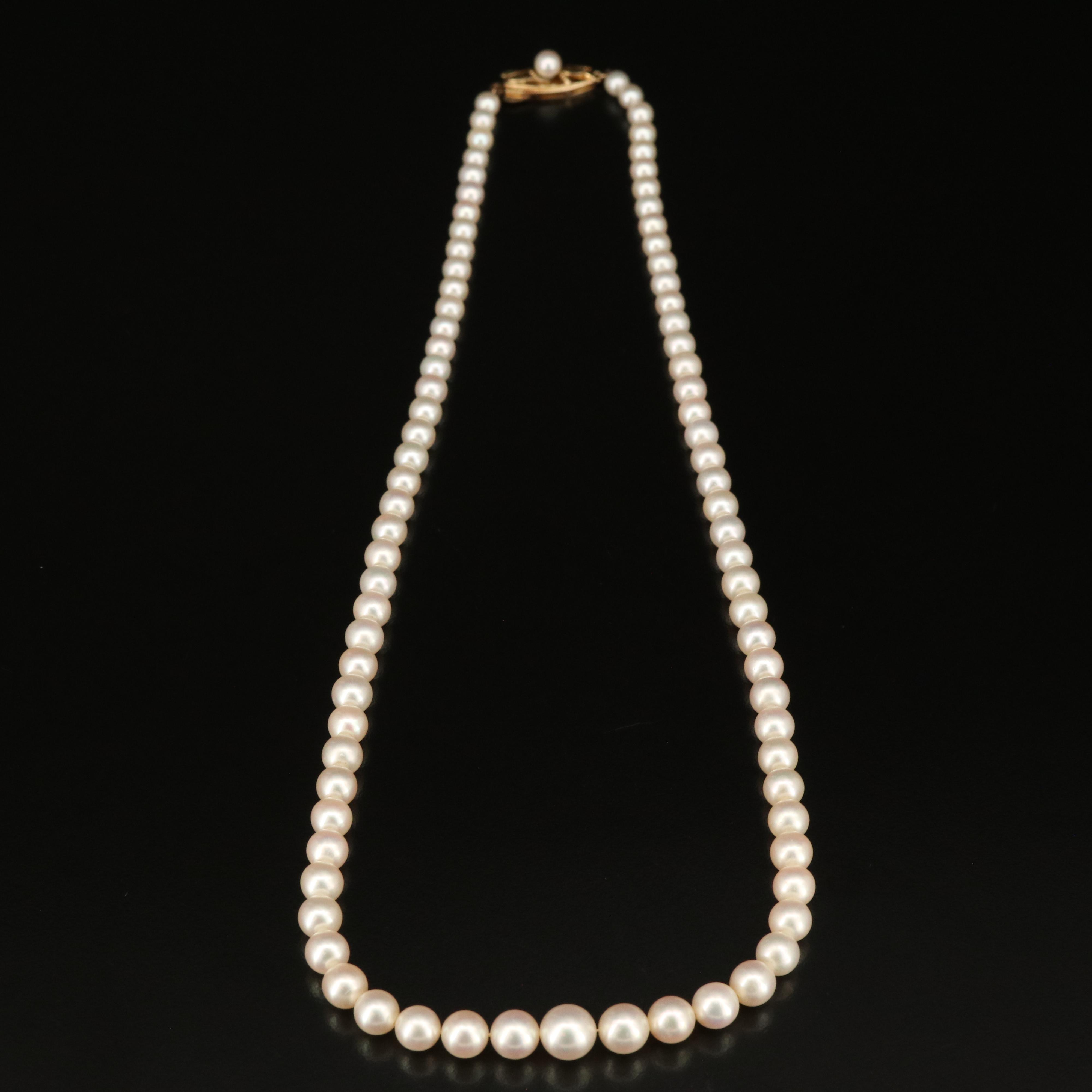 Mikimoto Pearl Necklace with 14K Clasp