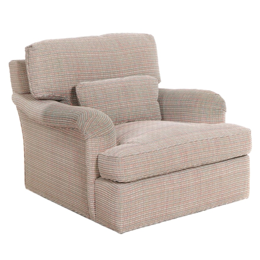 Baker Furniture Upholstered Armchair and Ottoman, Late 20th to 21st Century