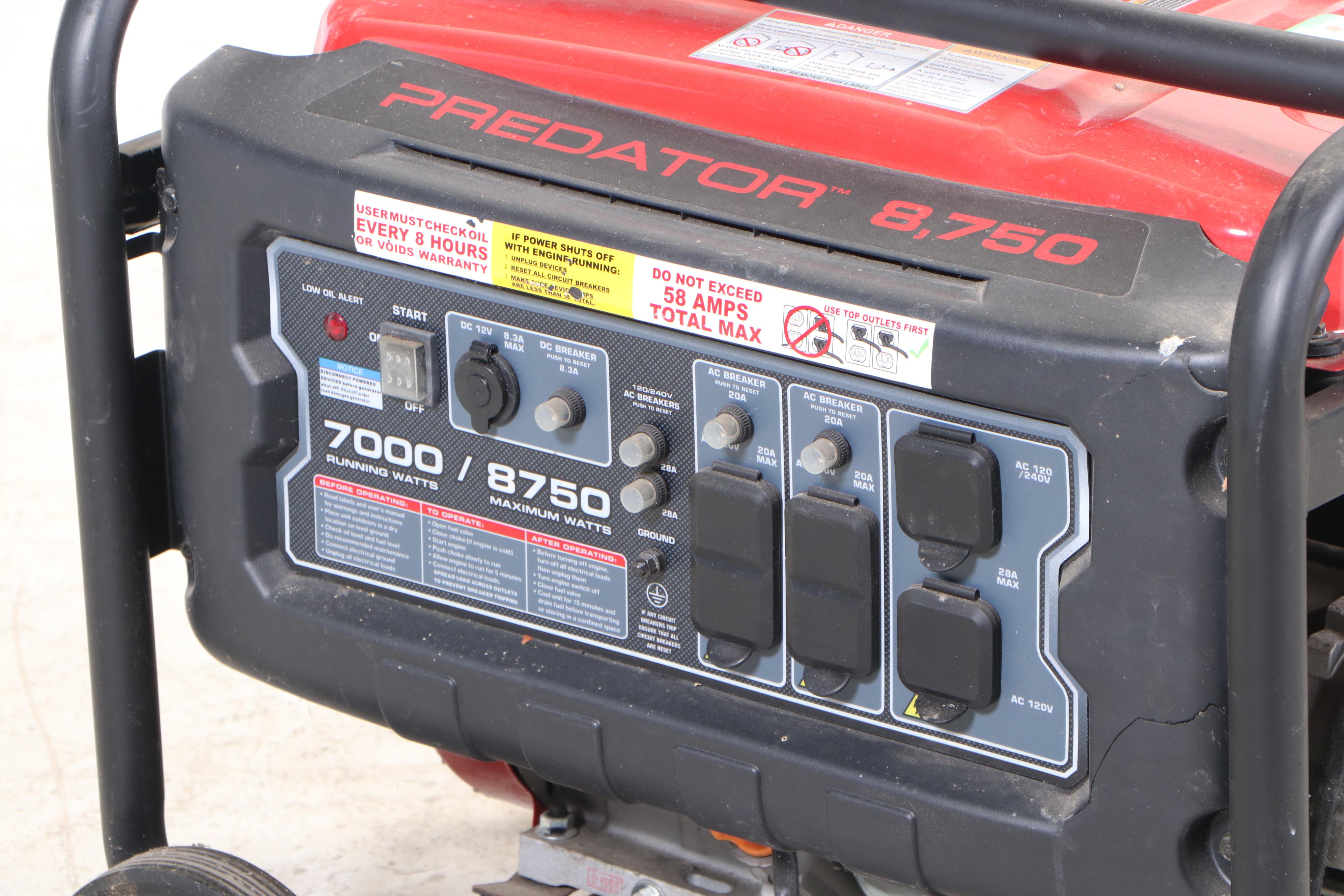 Predator 8,750 Gasoline-Powered 420 cc Engine Portable Generator