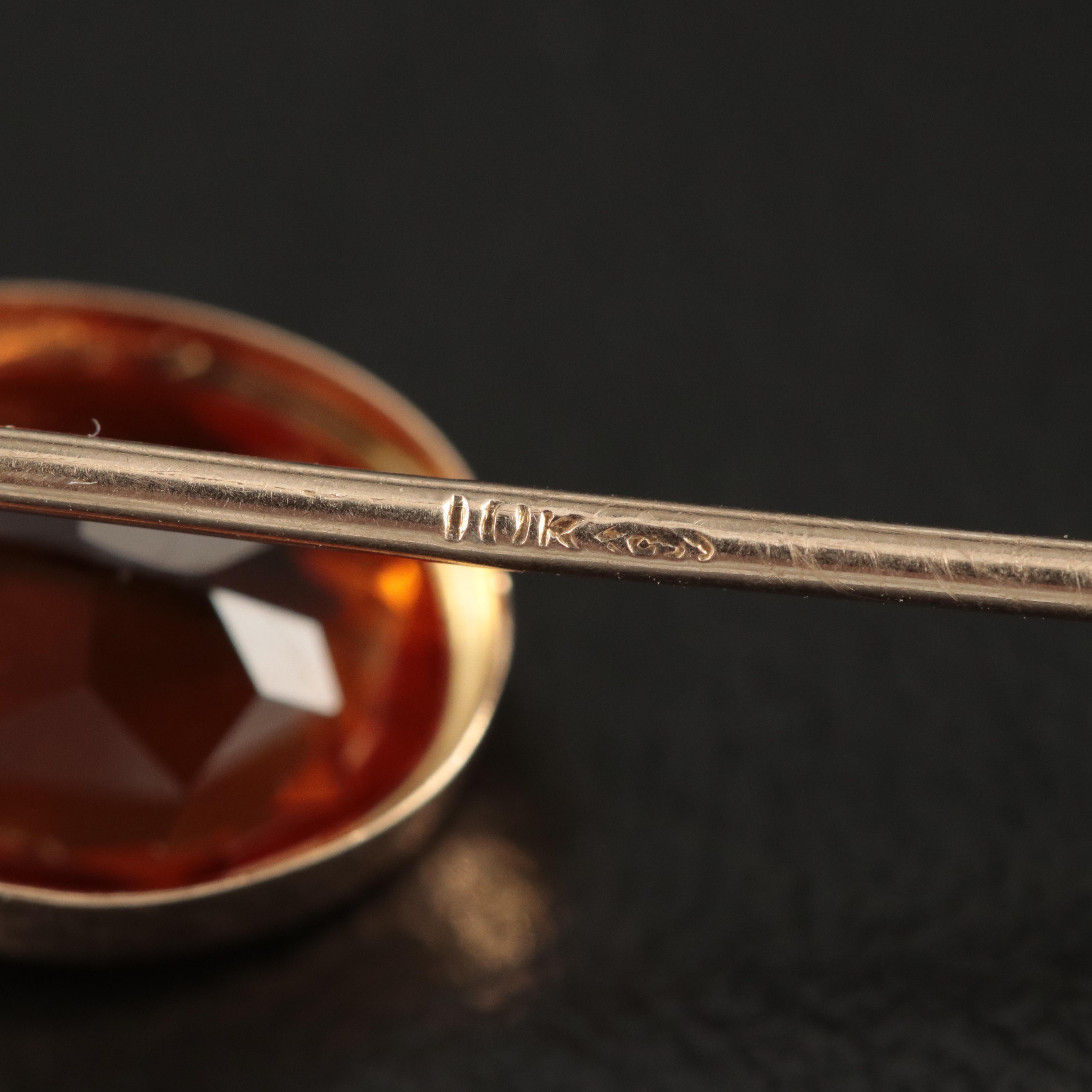 Antique 10K Stick Pins and 14K Pansy Flower Stick Pin