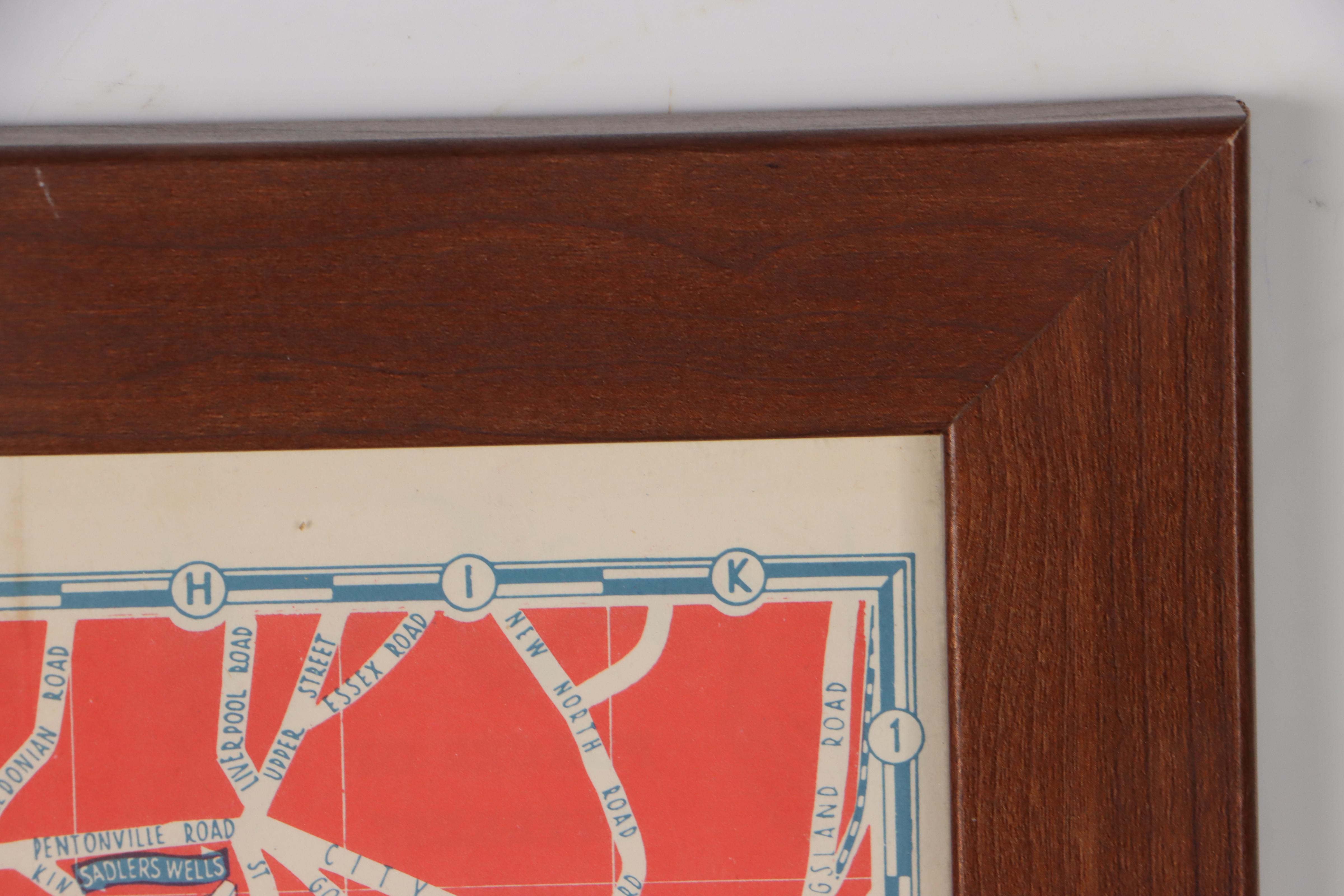 Lithograph Map of Inner London, 20th Century