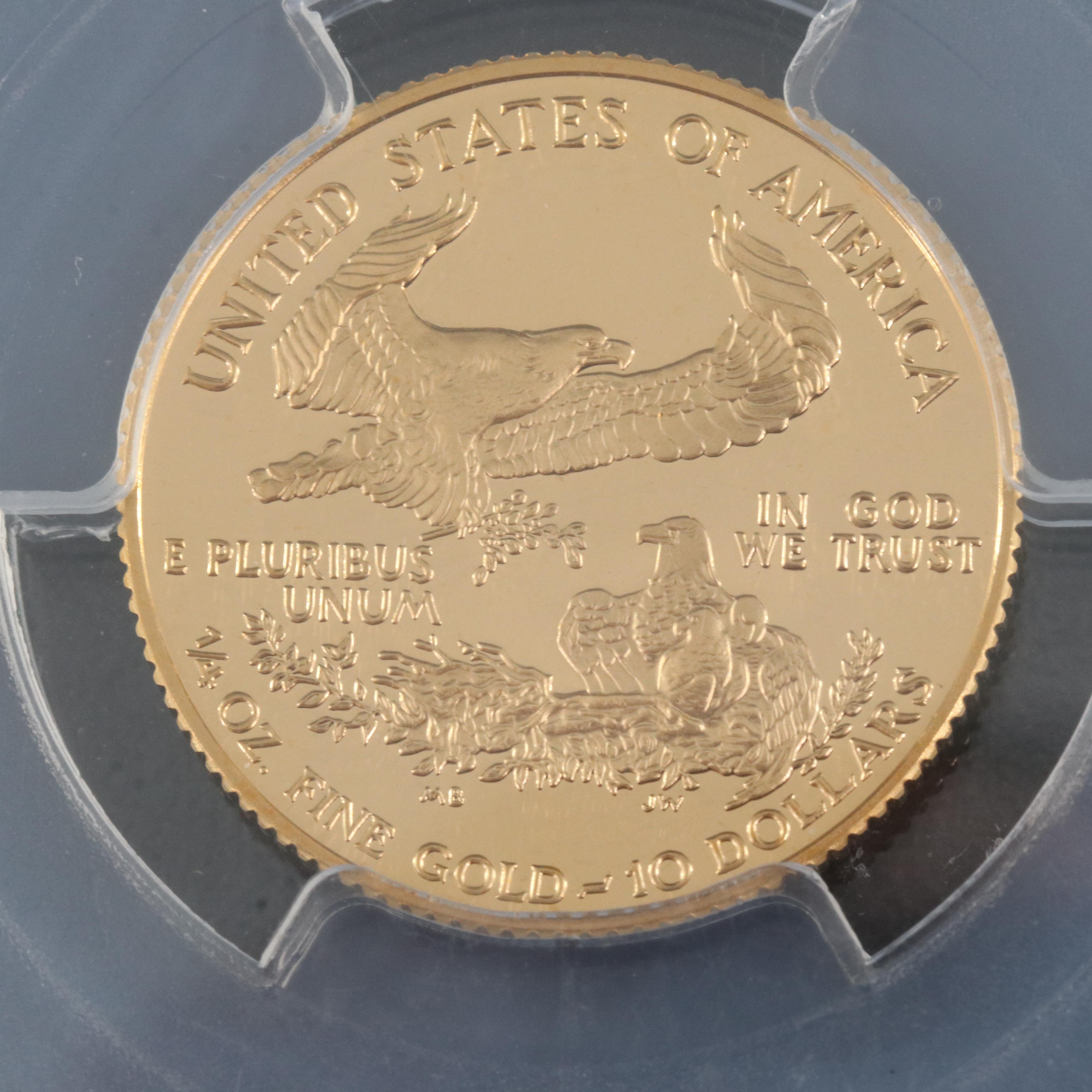 PCGS Graded Michael Reagan Signed 1998-W $10 1/4 Troy Ounce Gold Eagle