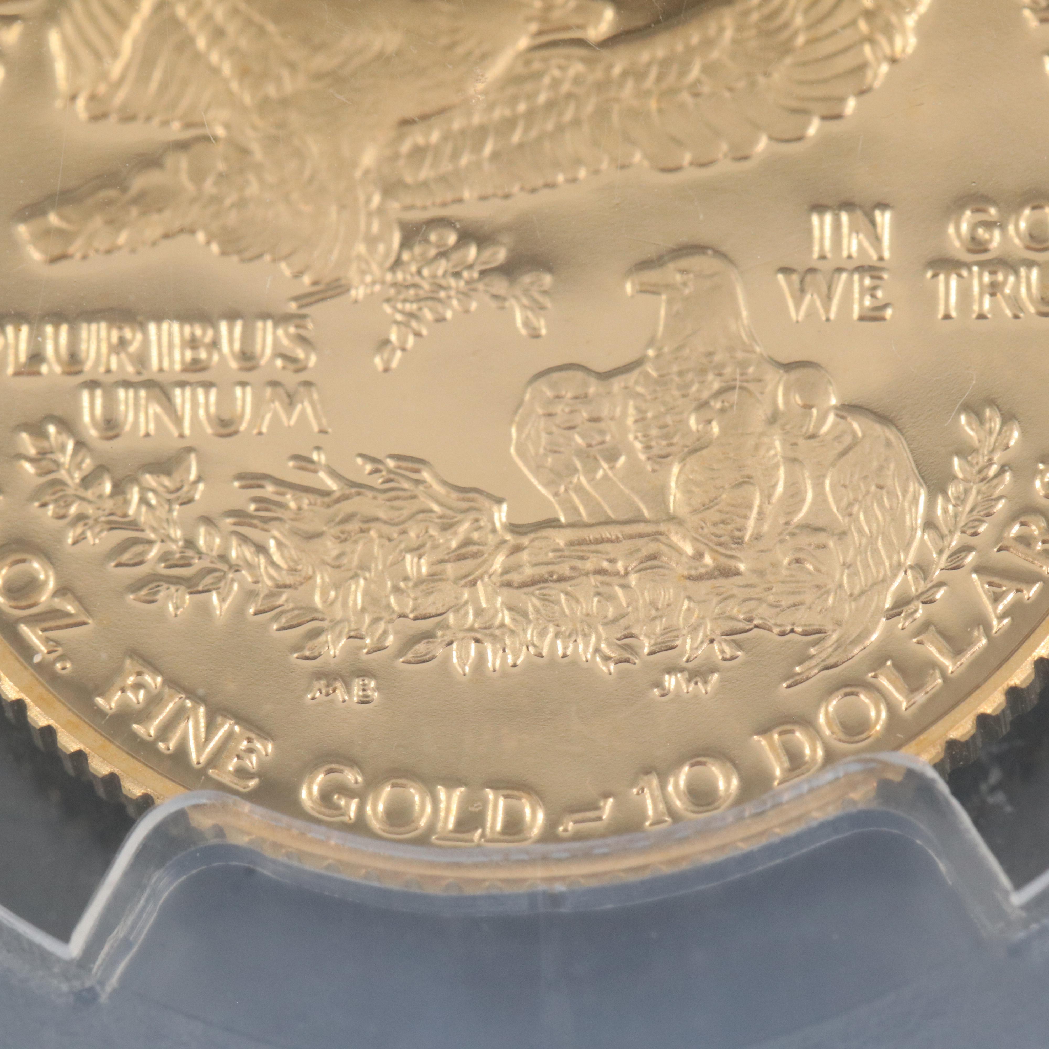 PCGS Graded Michael Reagan Signed 1998-W $10 1/4 Troy Ounce Gold Eagle