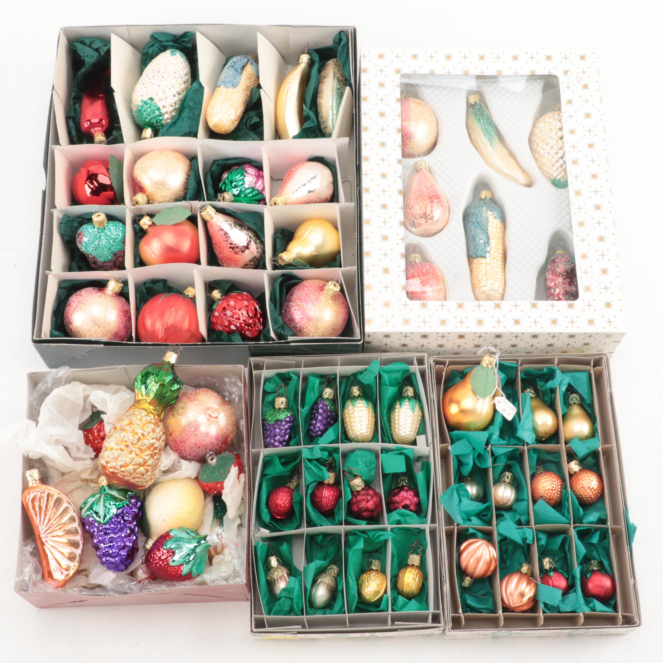 Christborn and More Hand-Painted Blown Glass Fruit and Vegetable Ornaments