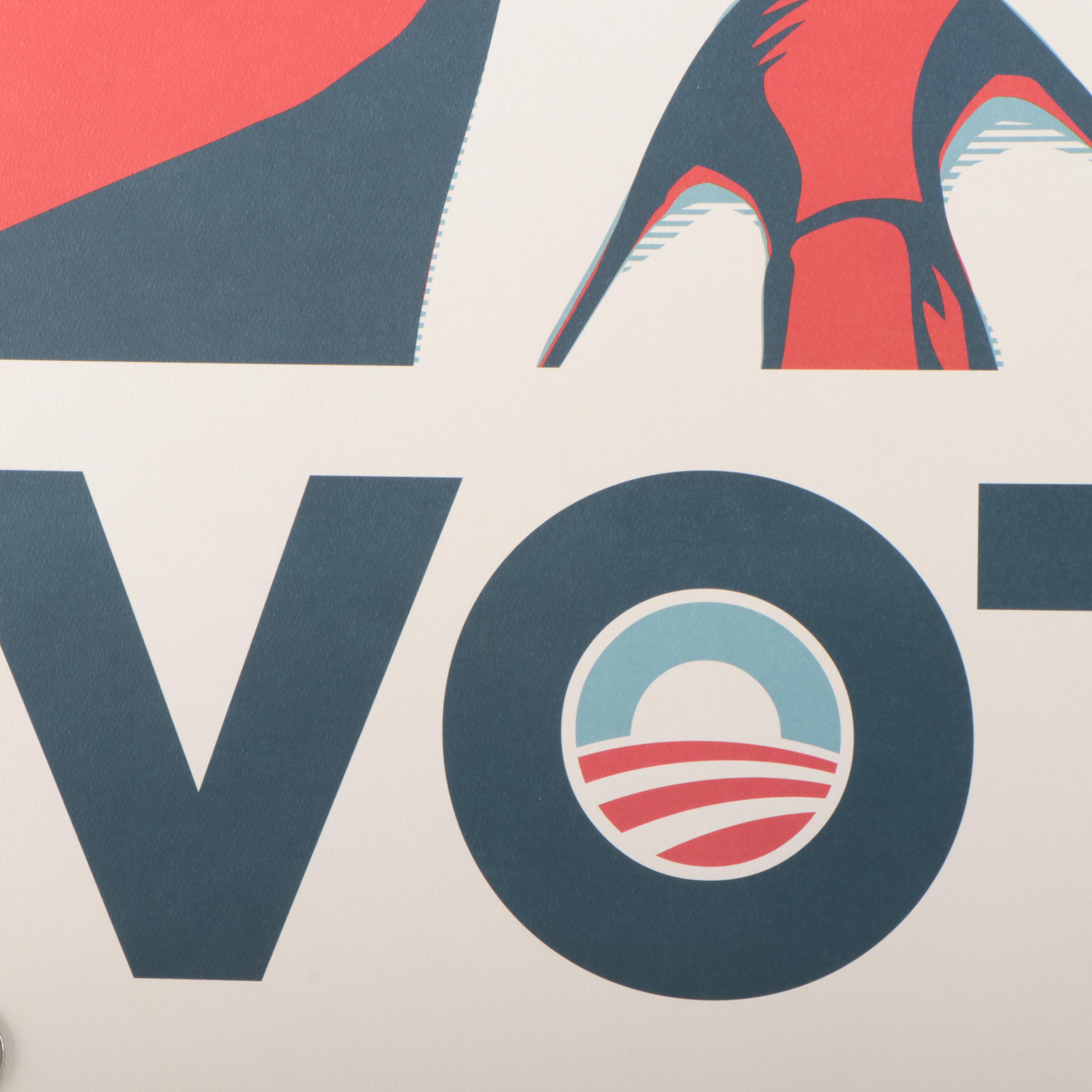 Shepard Fairey Offset Lithograph Obama Campaign Poster "Vote"