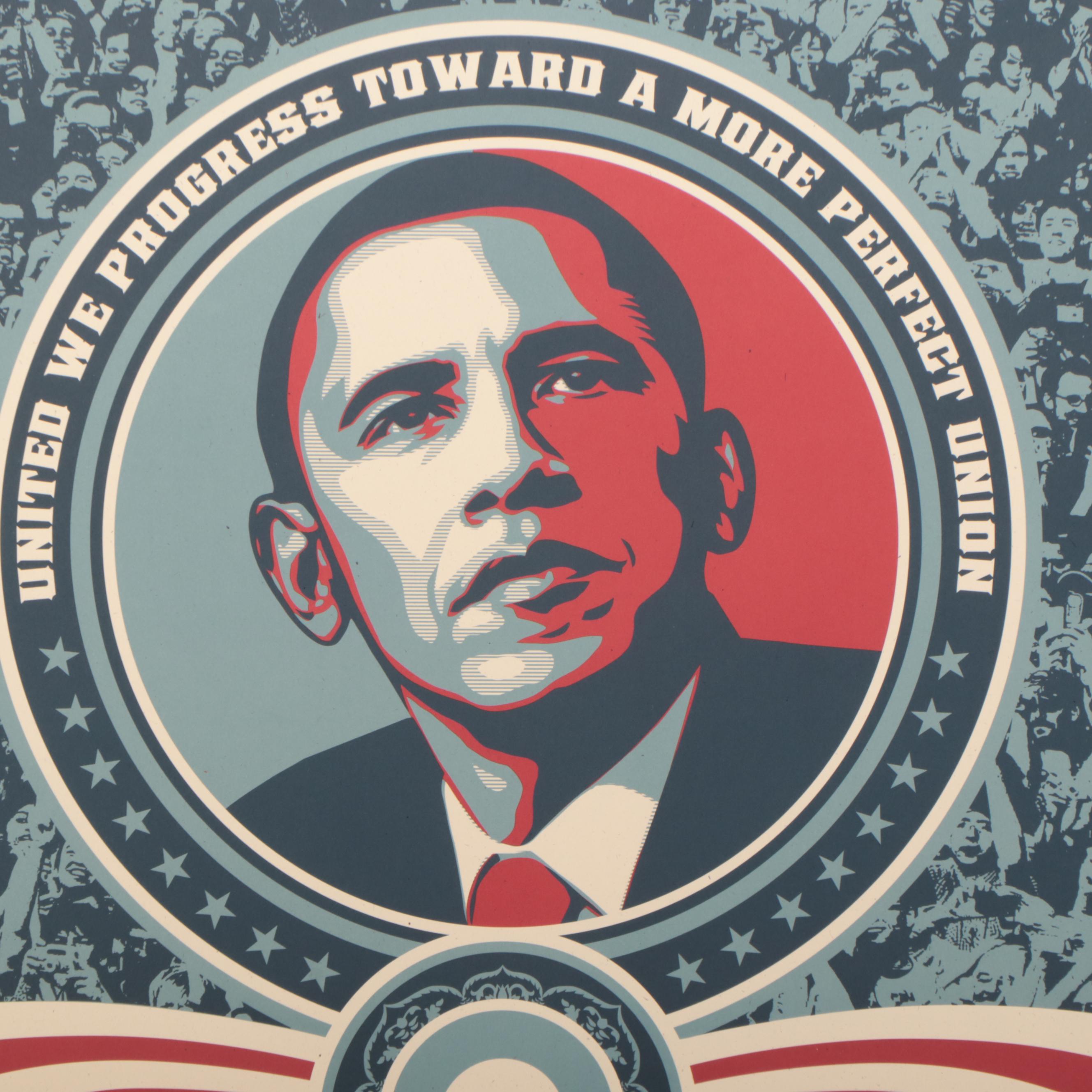 Shepard Fairey Offset Lithograph of Barack Obama "Yes We Did," 2008