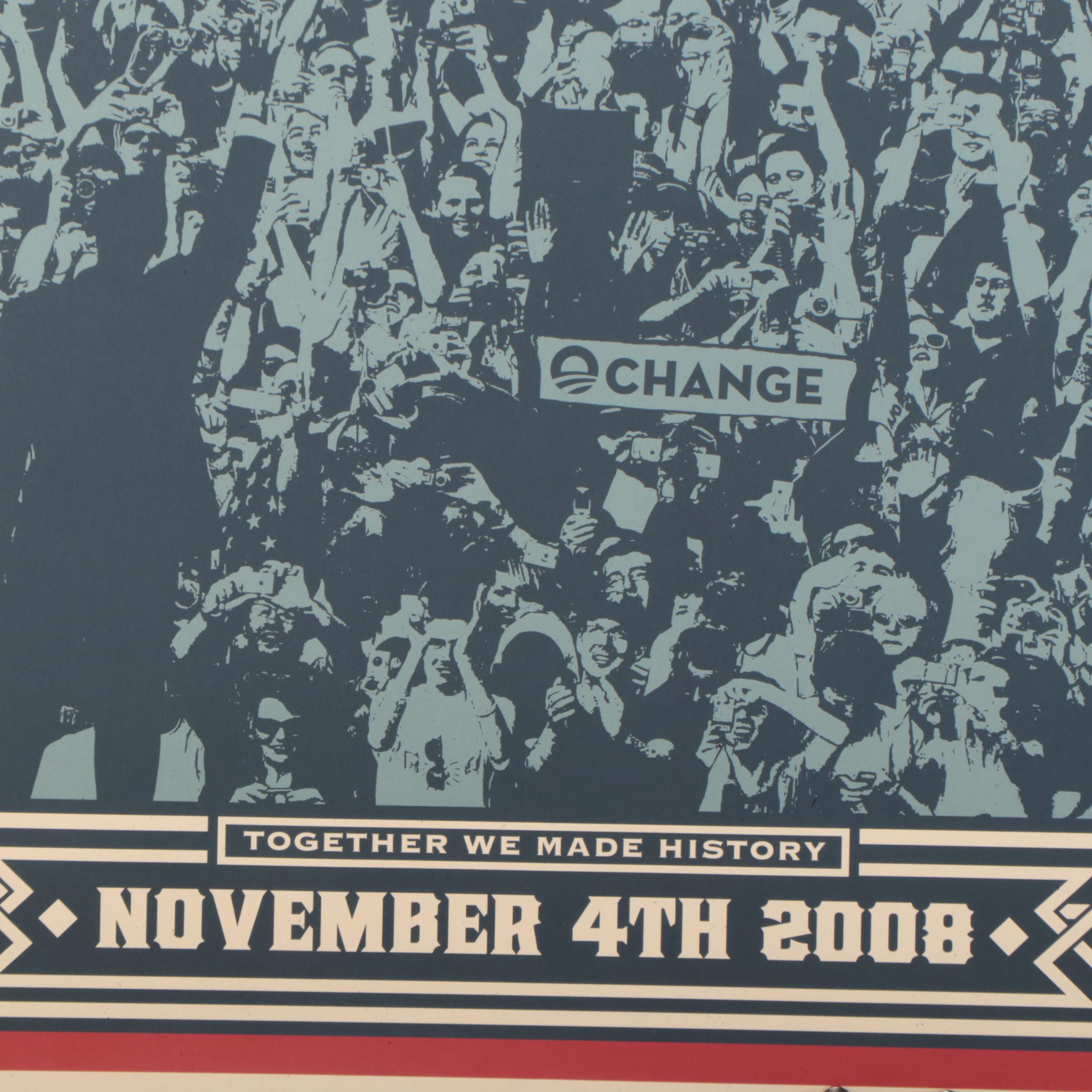 Shepard Fairey Offset Lithograph of Barack Obama "Yes We Did," 2008