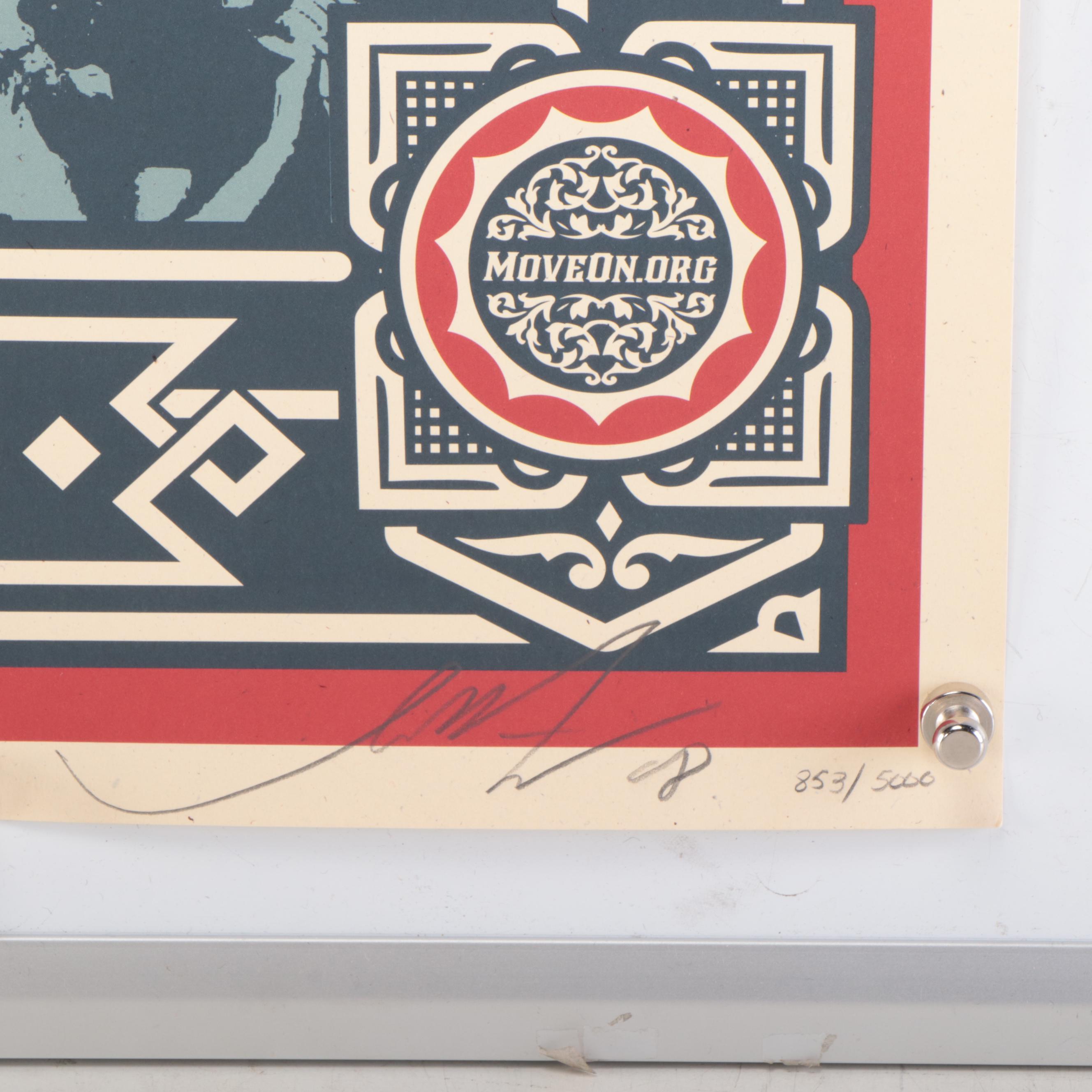 Shepard Fairey Offset Lithograph of Barack Obama "Yes We Did," 2008