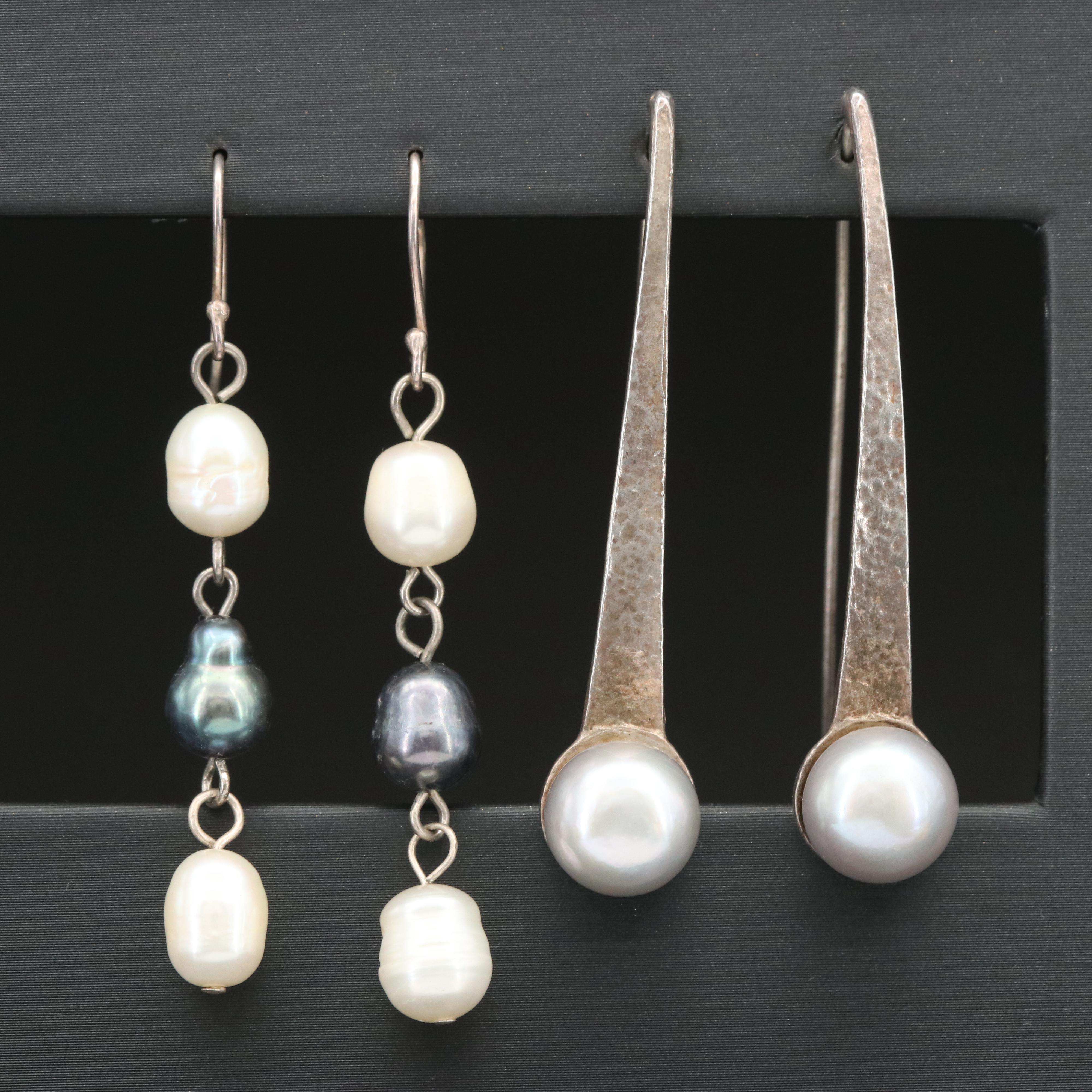 Sterling Pearl Earrings
