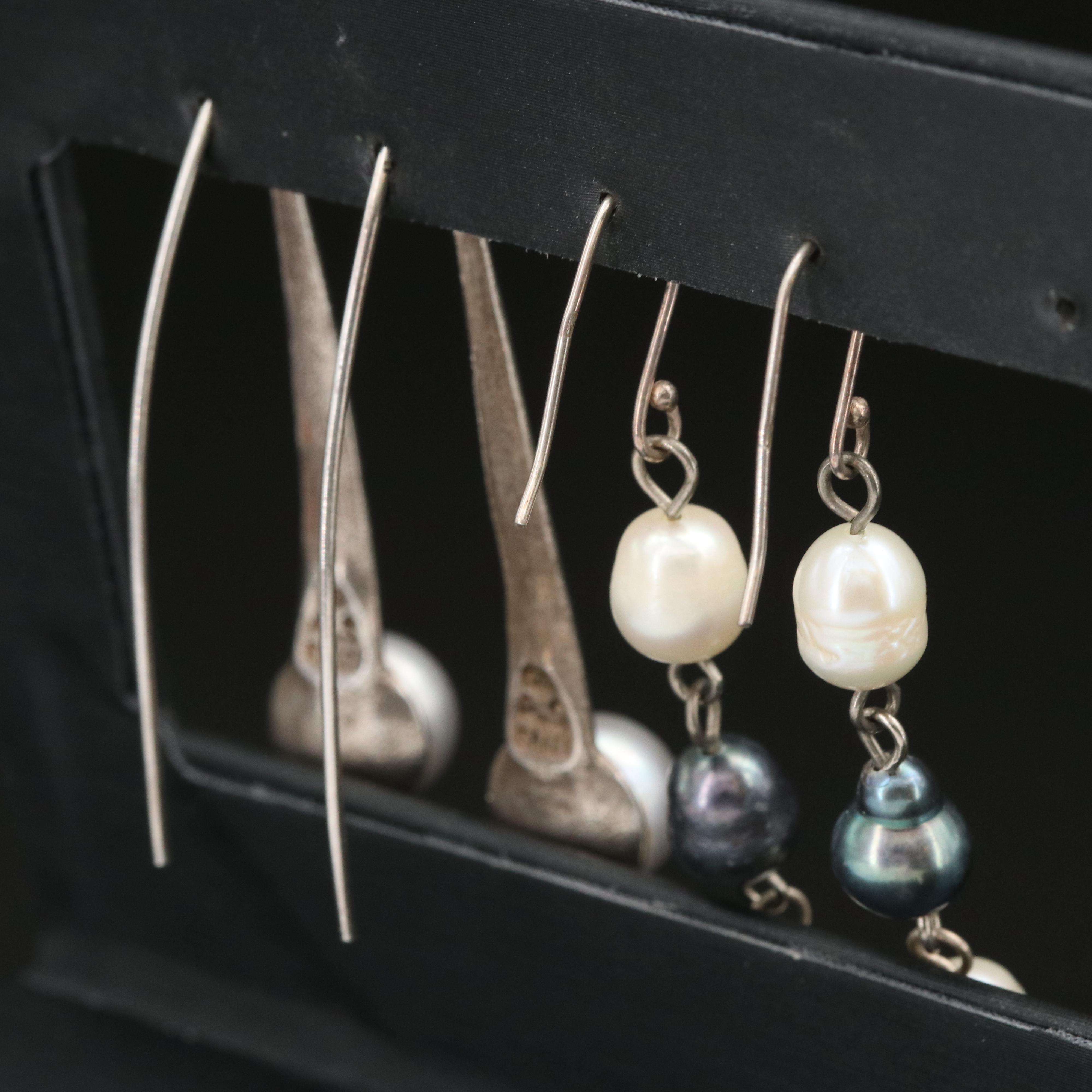 Sterling Pearl Earrings