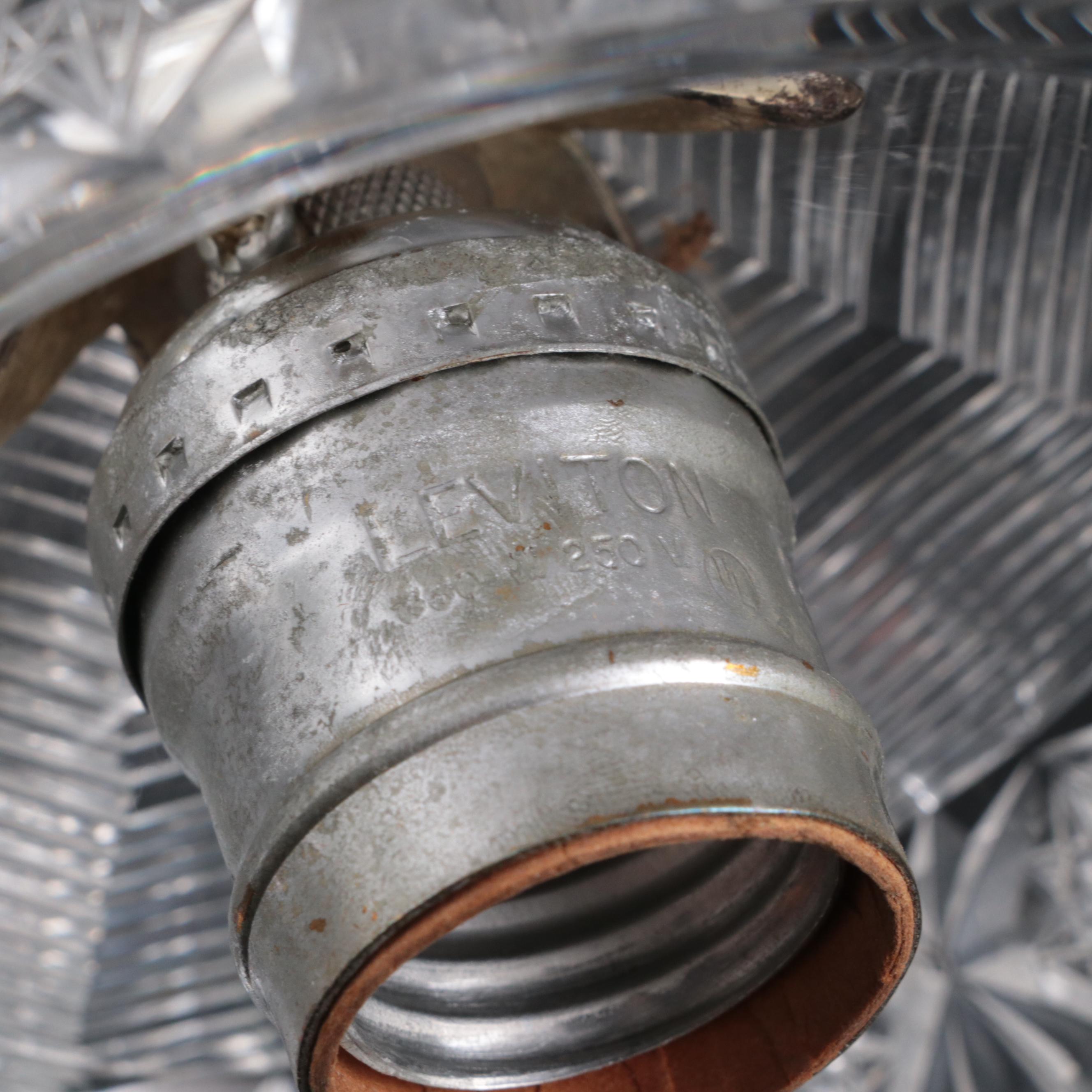 H. C. Fry American Brilliant Cut Glass Mushroom Table Lamp, Early 20th C