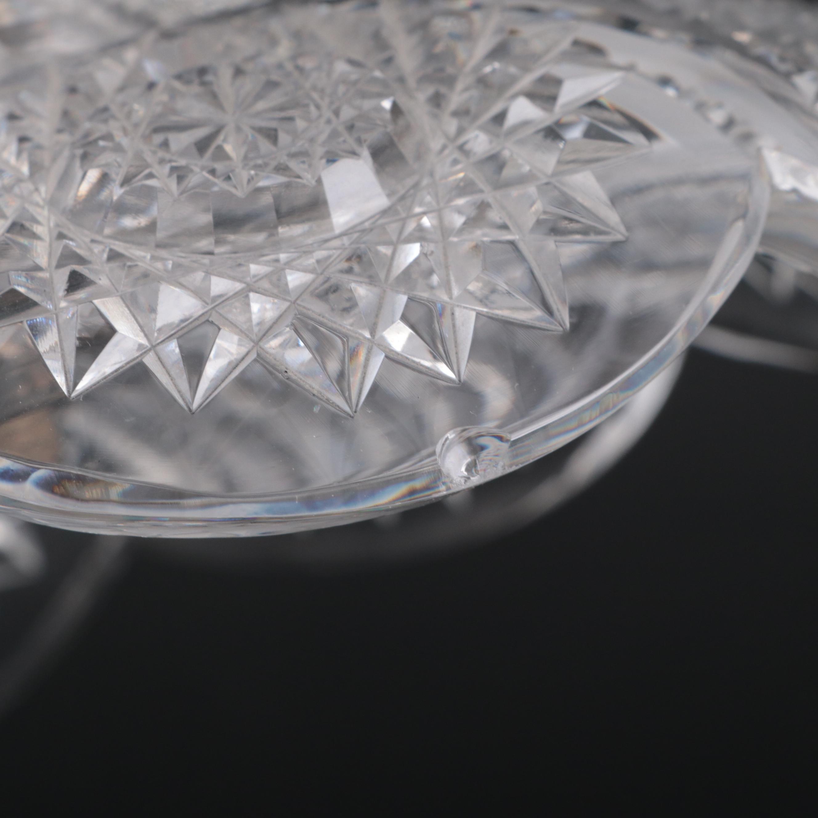 H. C. Fry American Brilliant Cut Glass Mushroom Table Lamp, Early 20th C