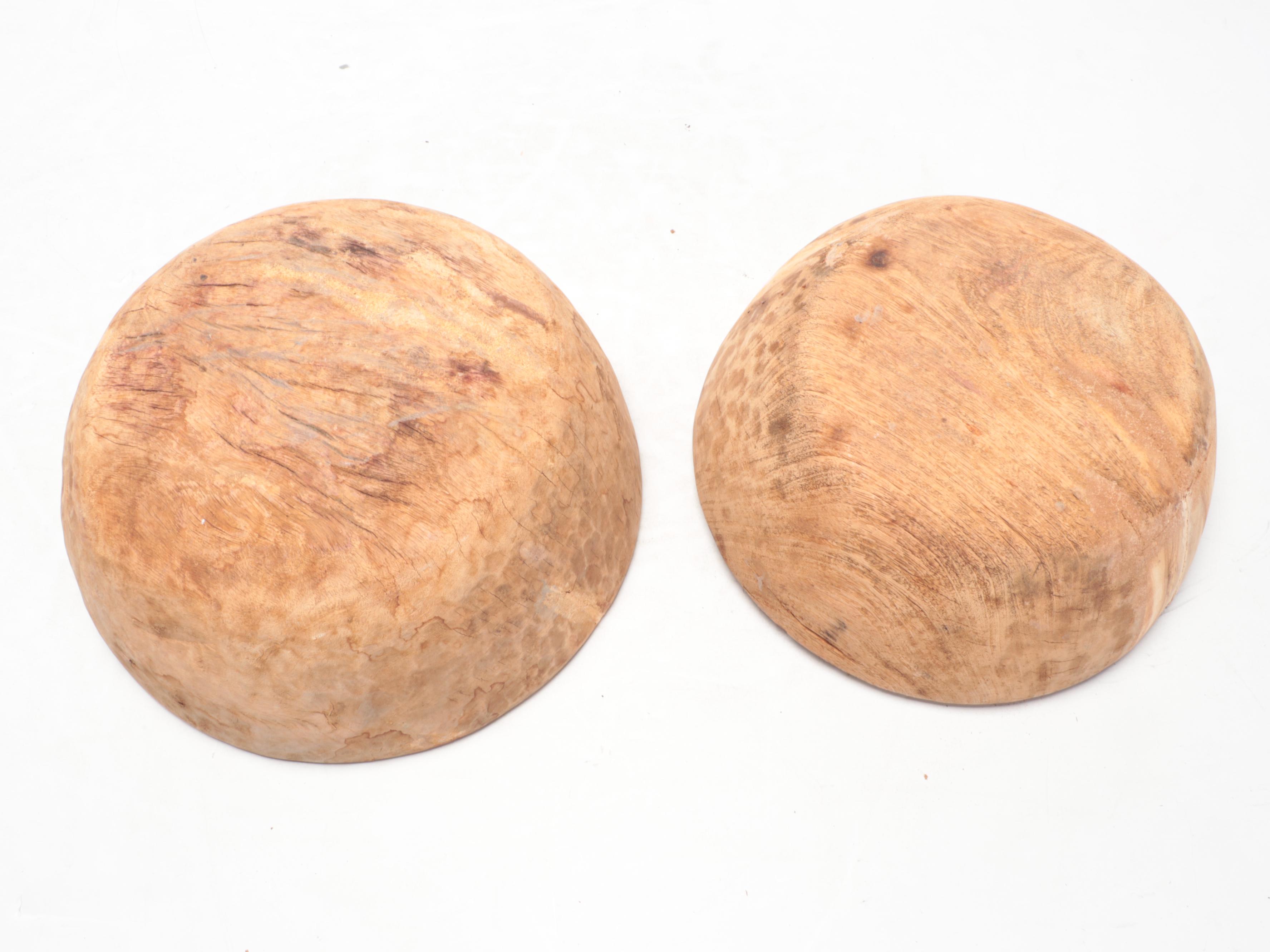 Primitive Style Hand-Carved Wood Bowls