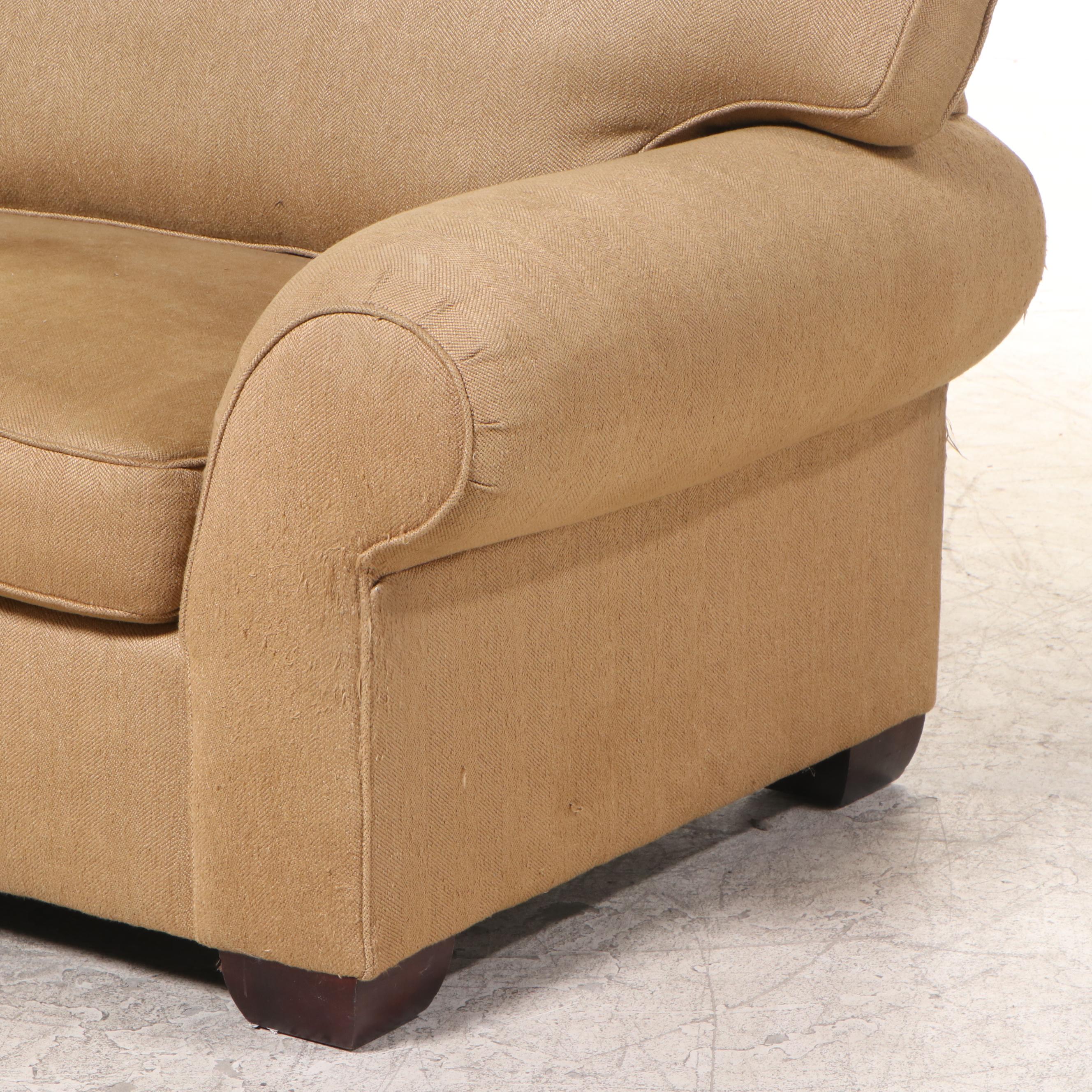 Craftwork Tan Herringbone Upholstered Queen Size Sleeper Sofa