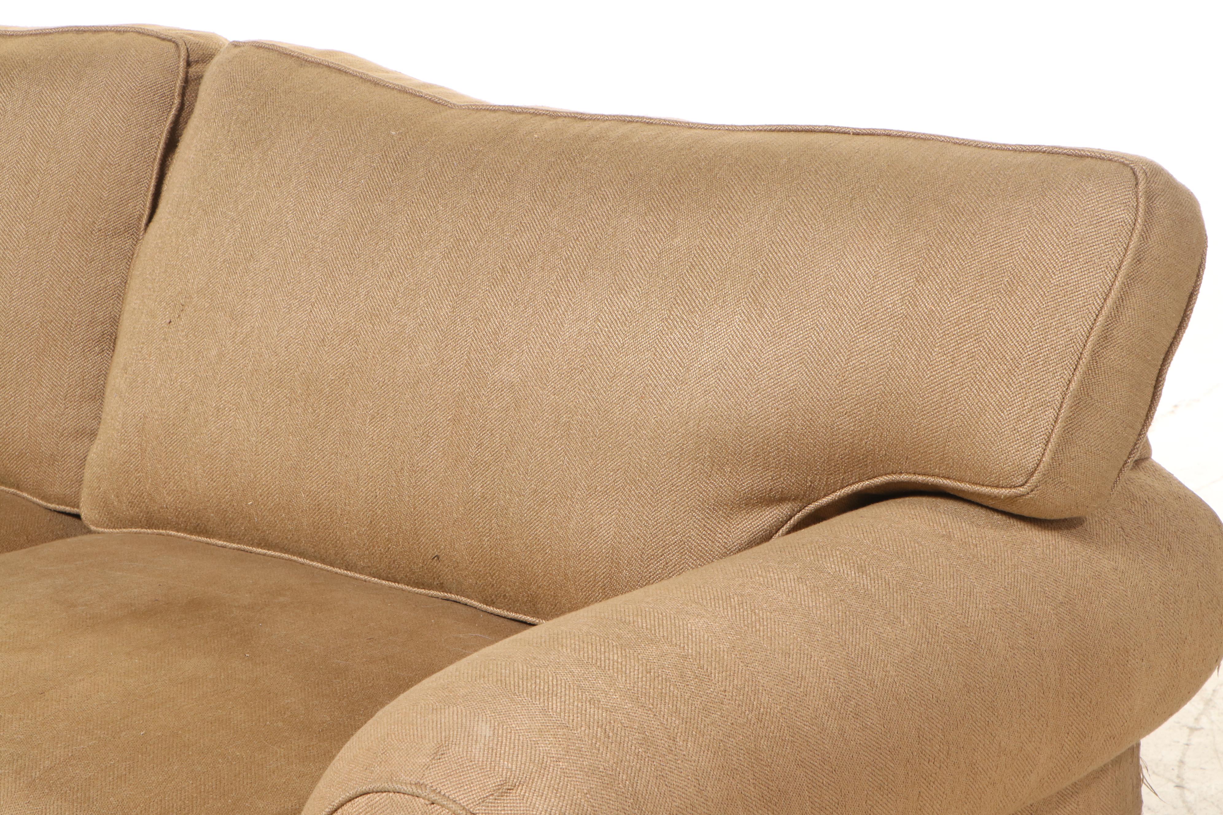 Craftwork Tan Herringbone Upholstered Queen Size Sleeper Sofa