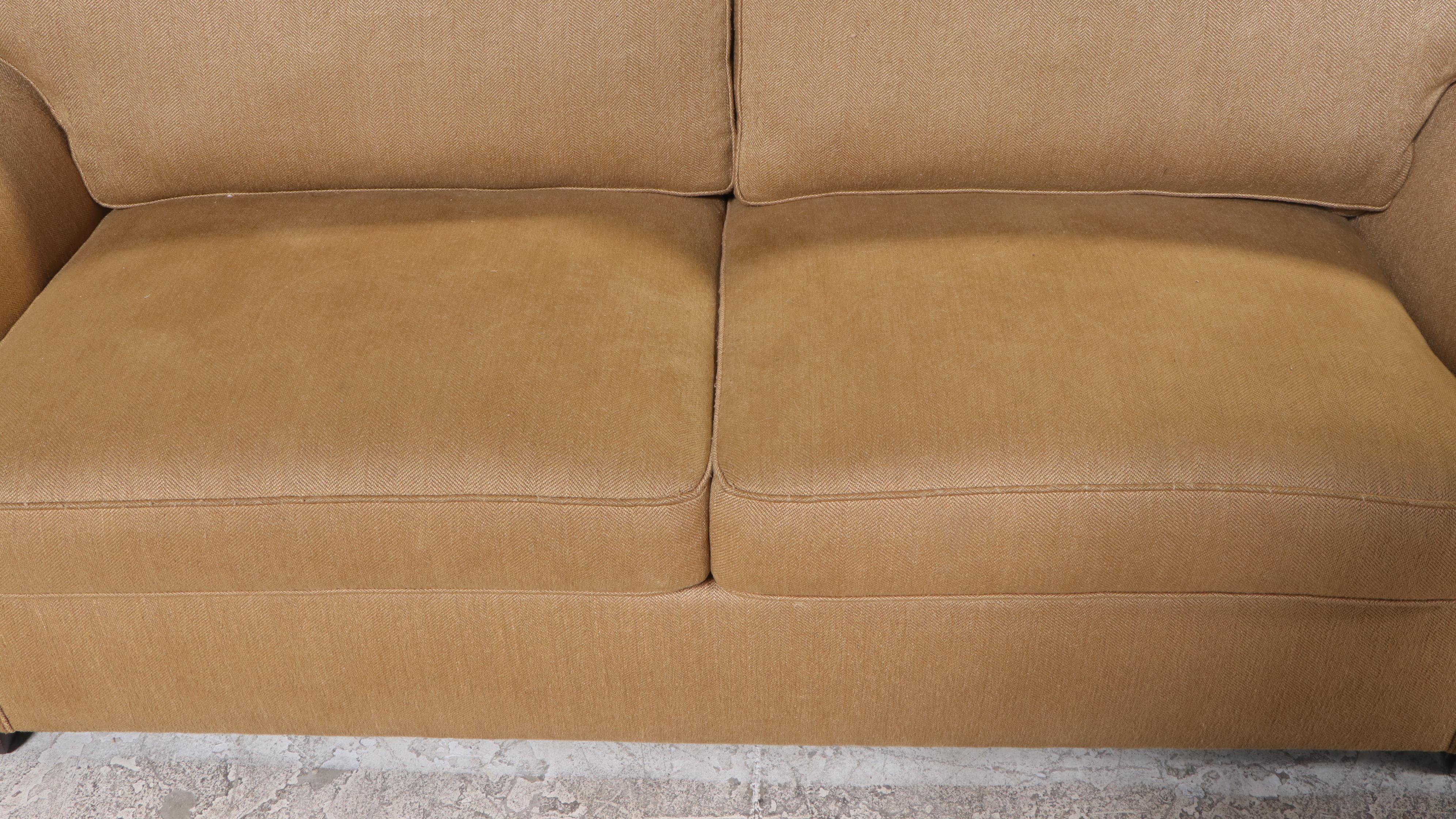 Craftwork Tan Herringbone Upholstered Queen Size Sleeper Sofa