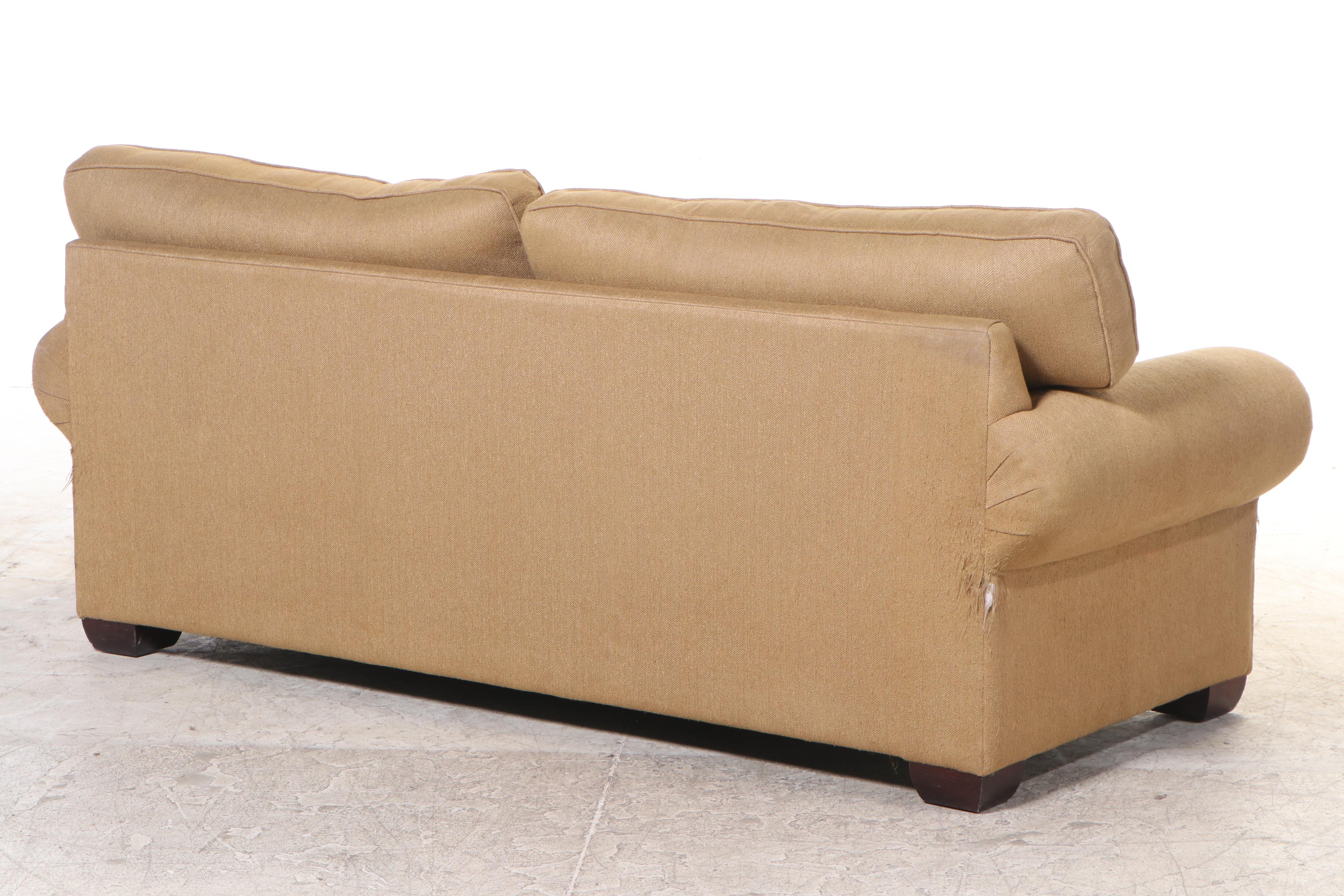 Craftwork Tan Herringbone Upholstered Queen Size Sleeper Sofa