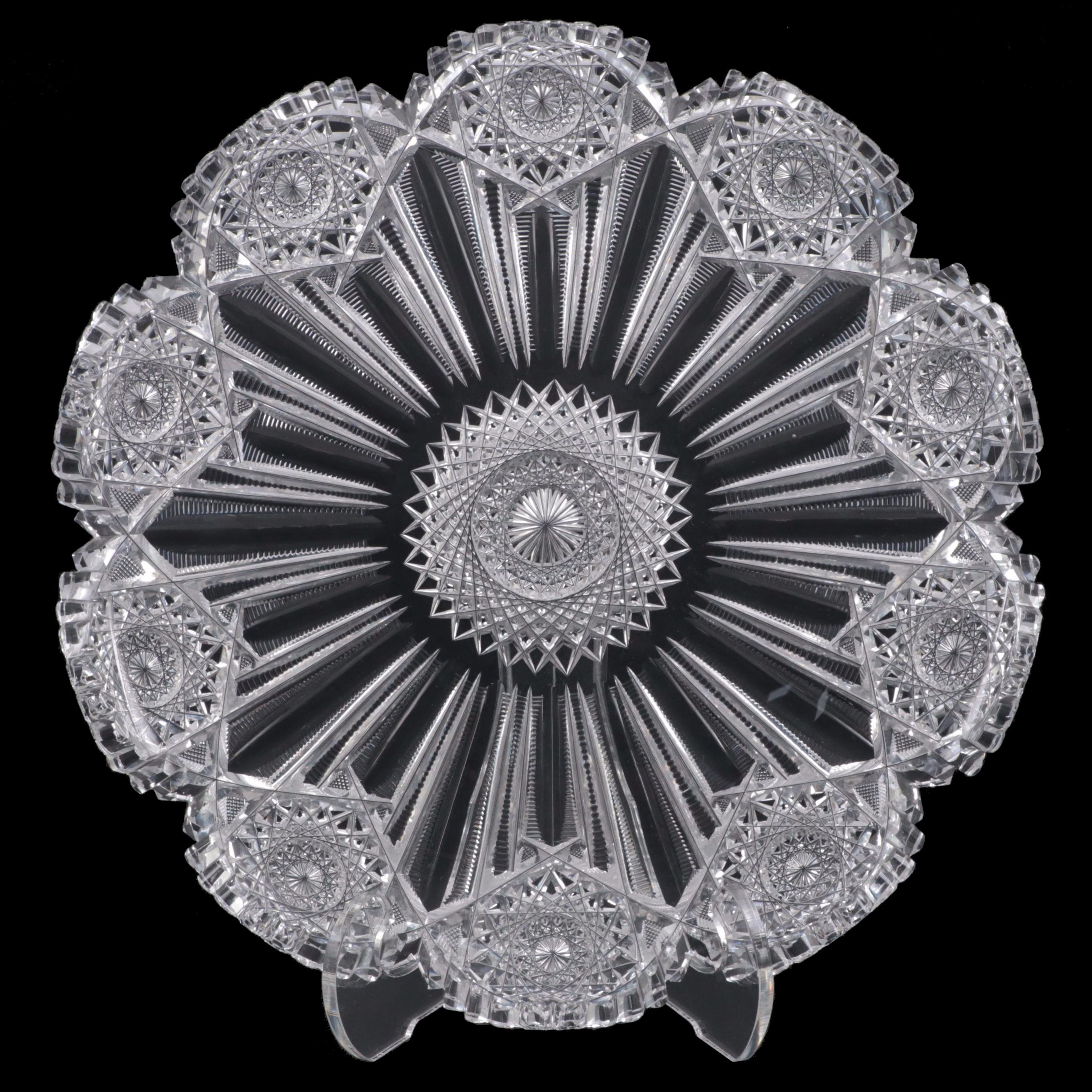 J. Hoare & Co. "Hindoo" American Brilliant Cut Glass Tray, Late 19th Century
