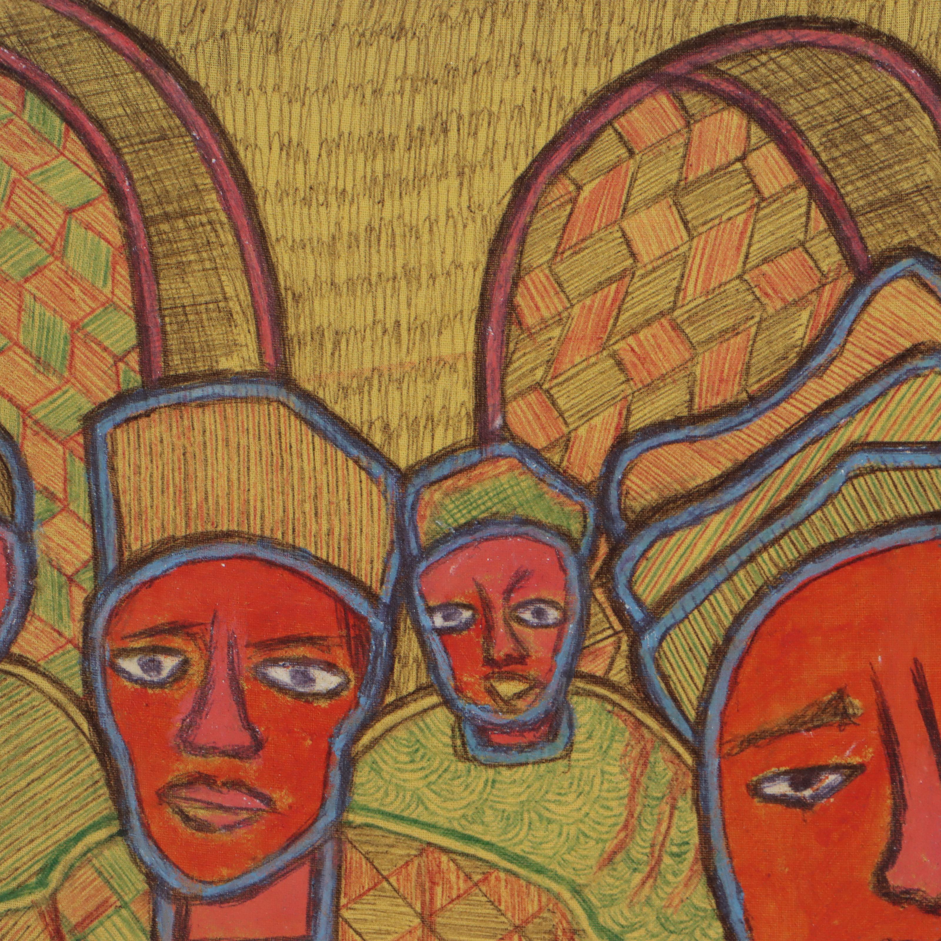 Kayode Buraimoh Mixed Media Painting, 2015