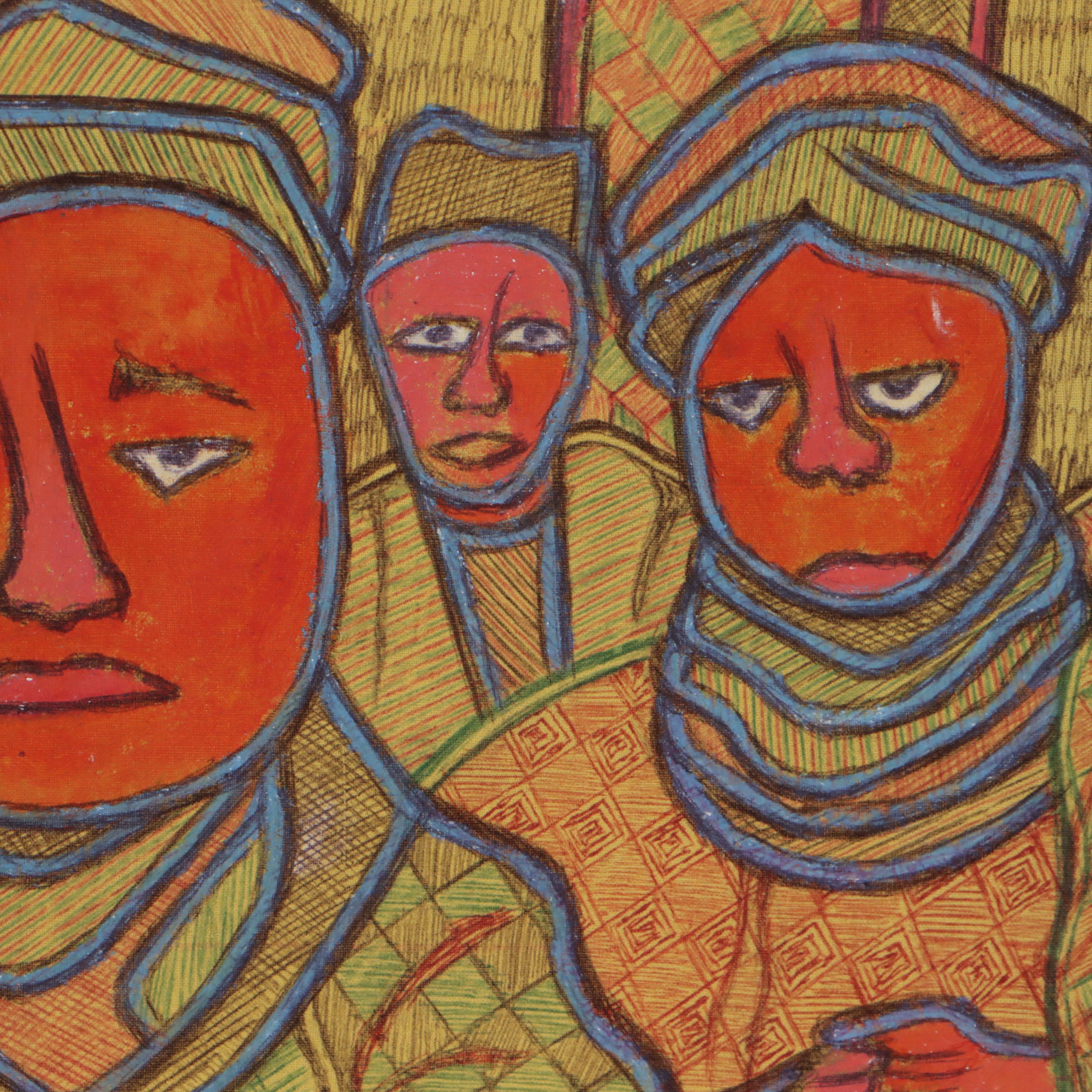 Kayode Buraimoh Mixed Media Painting, 2015