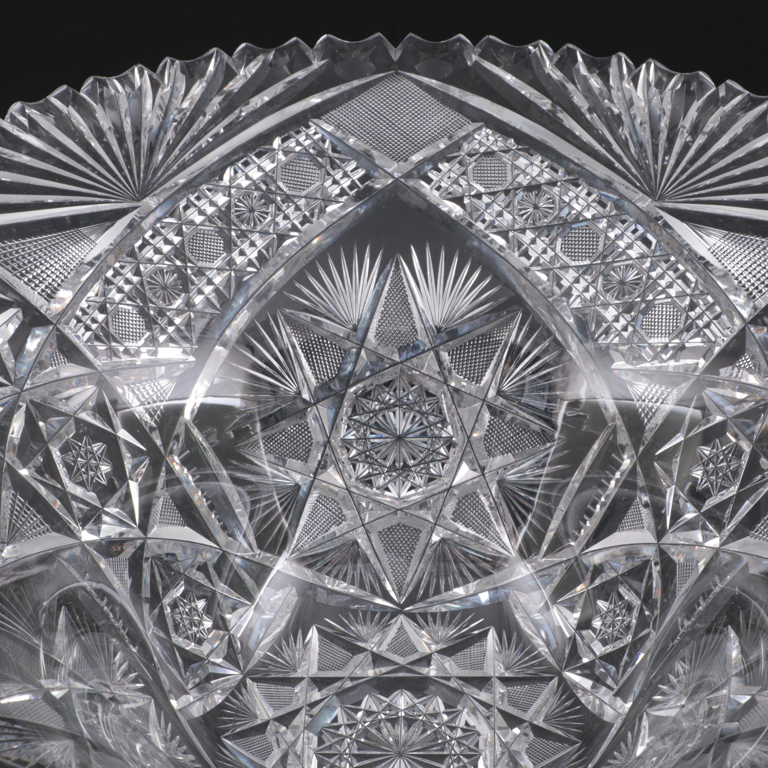 Meriden Cut Glass Co. "No. 212" Brilliant Cut Glass Centerpiece Bowl
