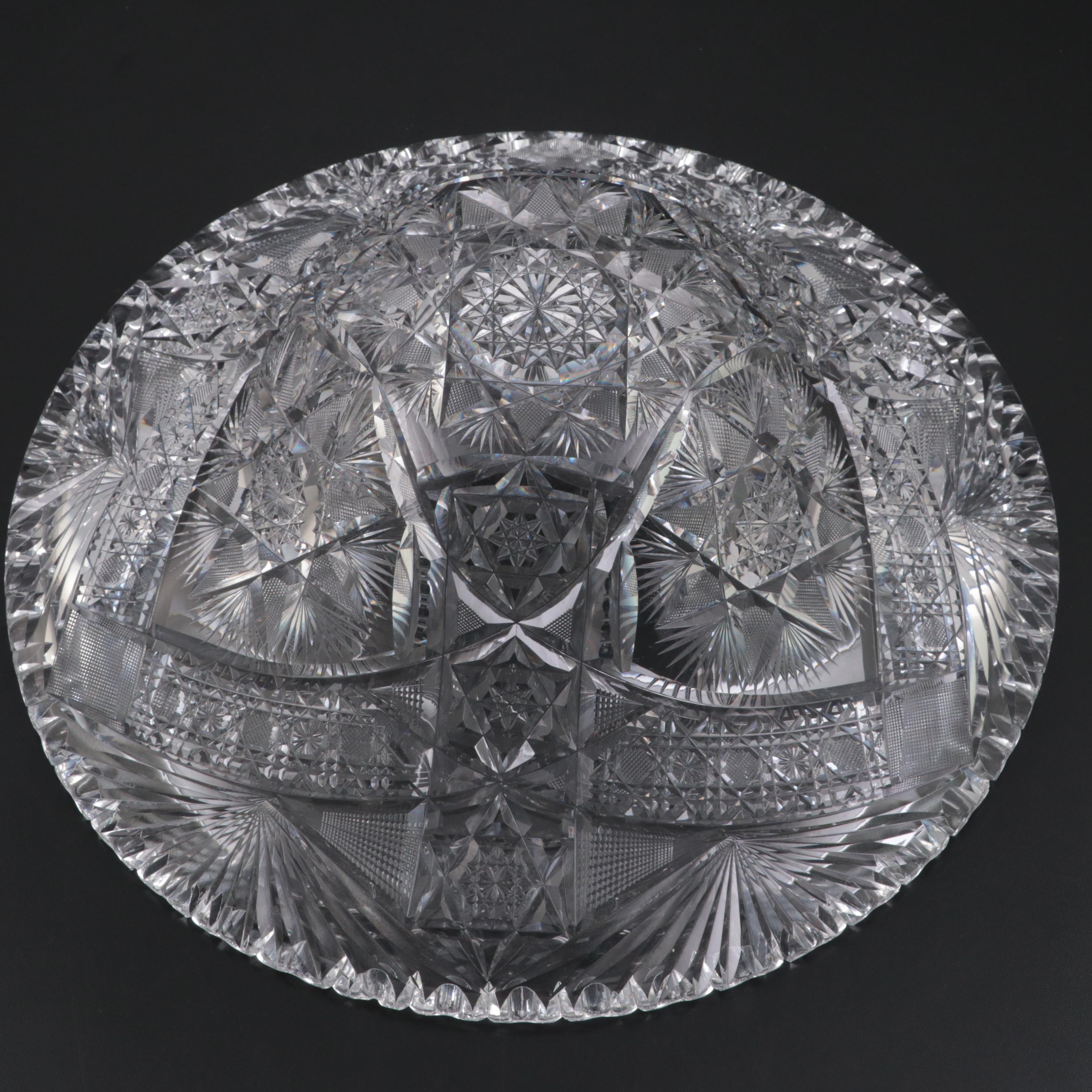 Meriden Cut Glass Co. "No. 212" Brilliant Cut Glass Centerpiece Bowl