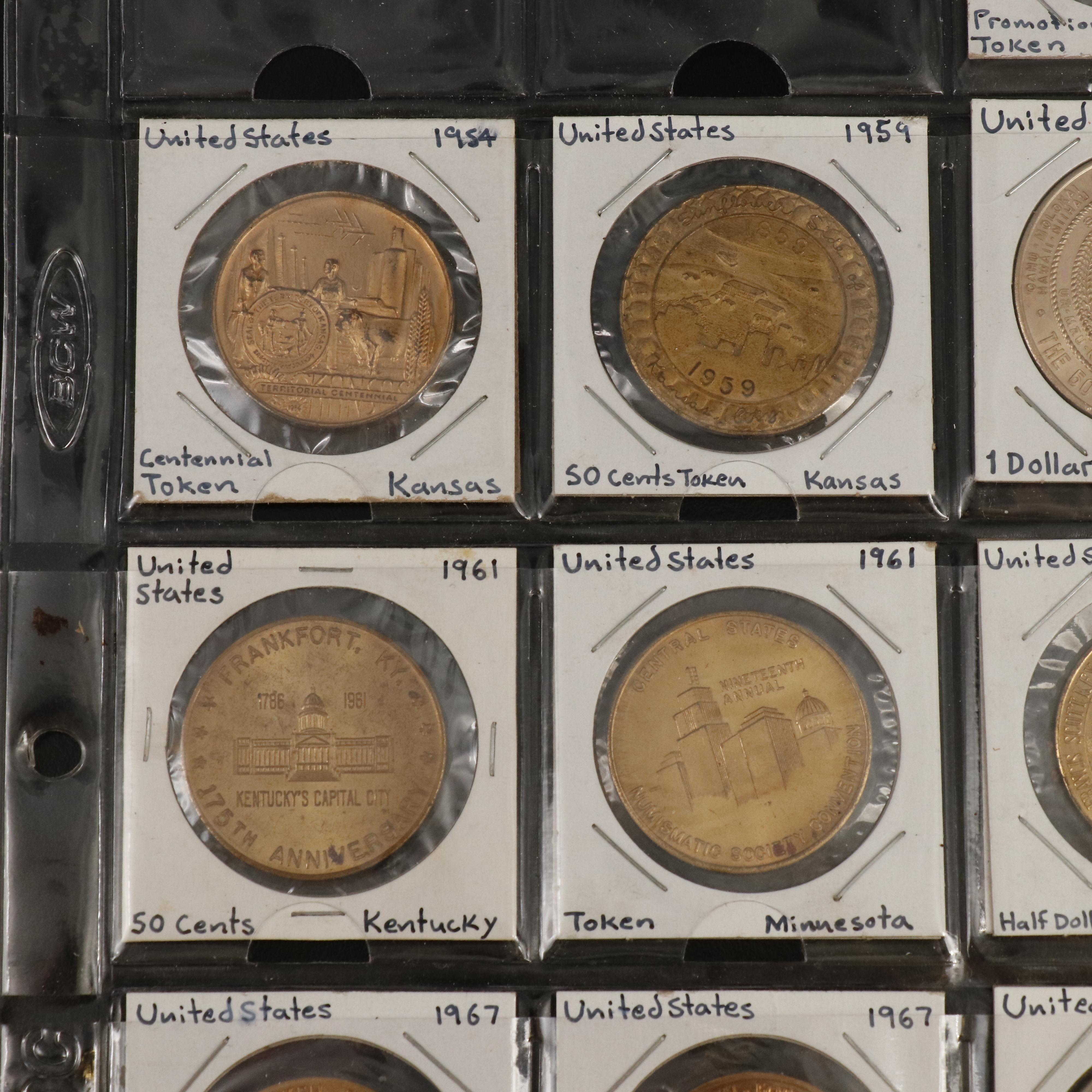 Group of Eighteen United States Modern Tokens