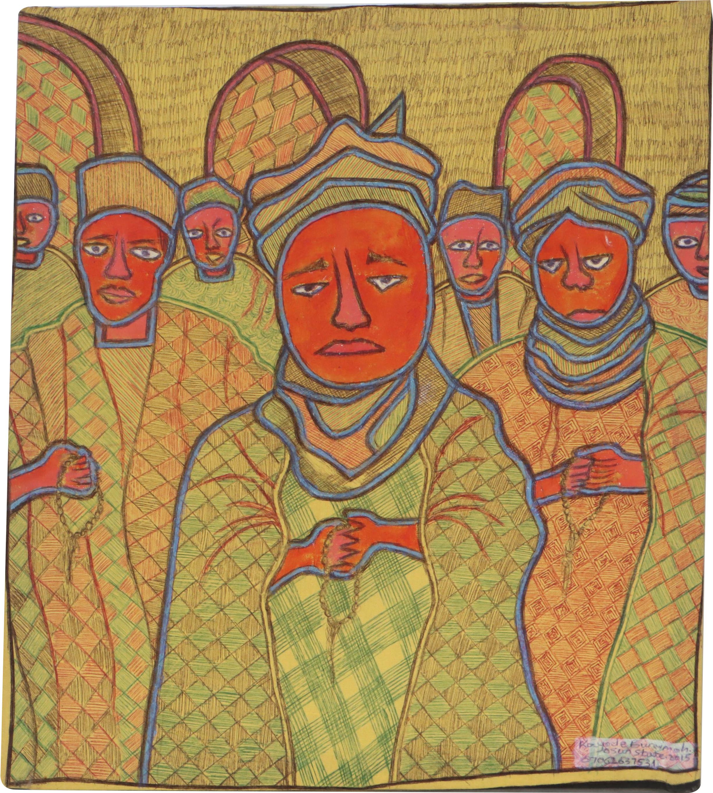 Kayode Buraimoh Mixed Media Painting, 2015