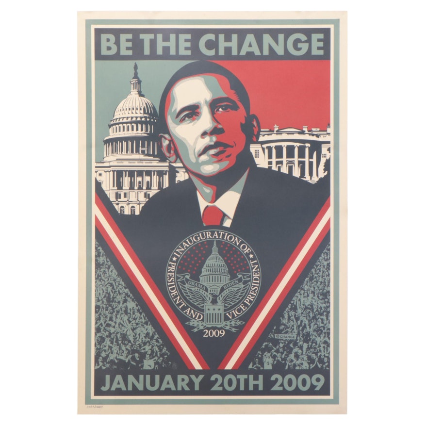 Shepard Fairey Offset Lithograph Poster "Be the Change"