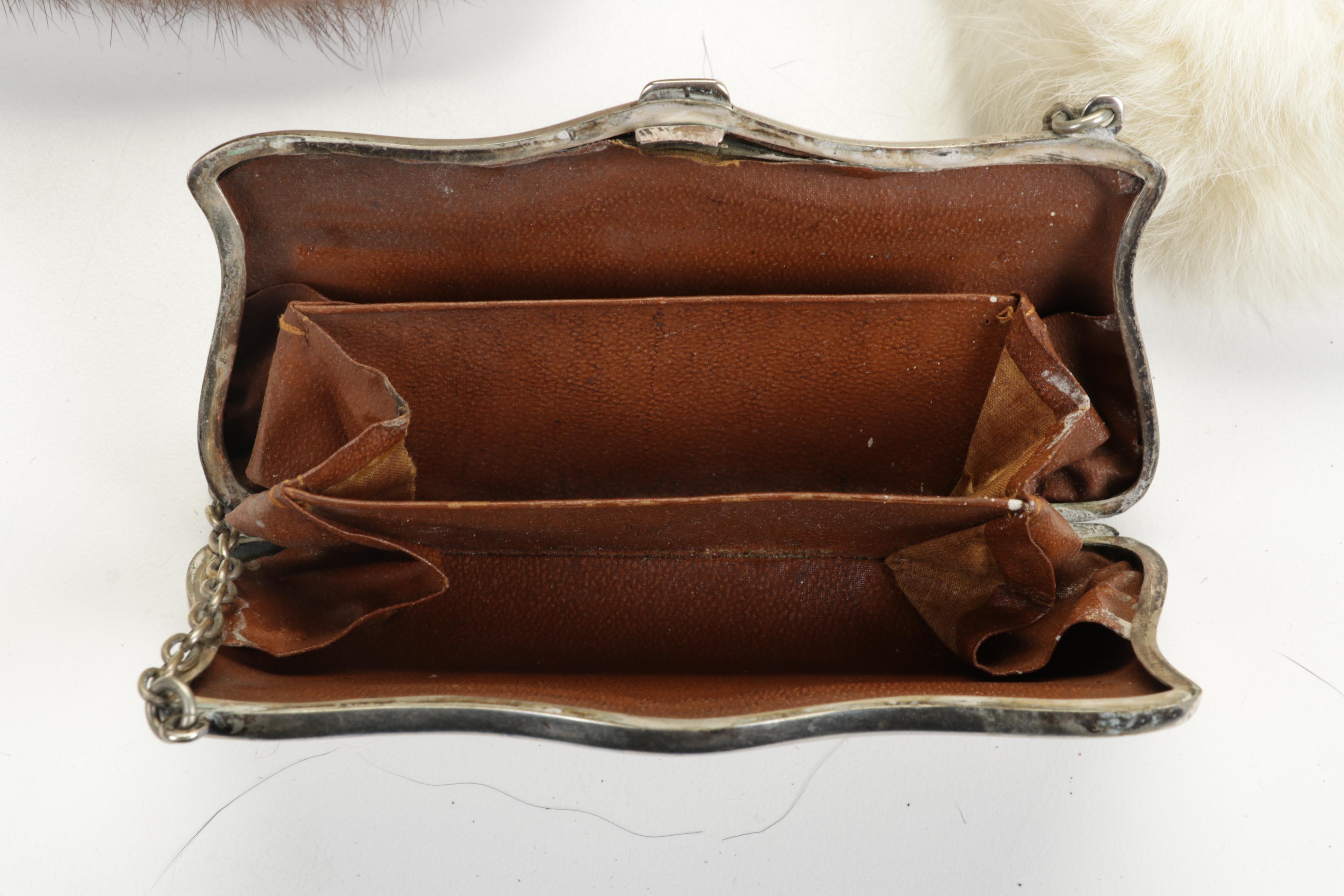 Fur Collars, Ear Muffs, Hats, Hat Stand, Silver Plate Cigarette Case, and More