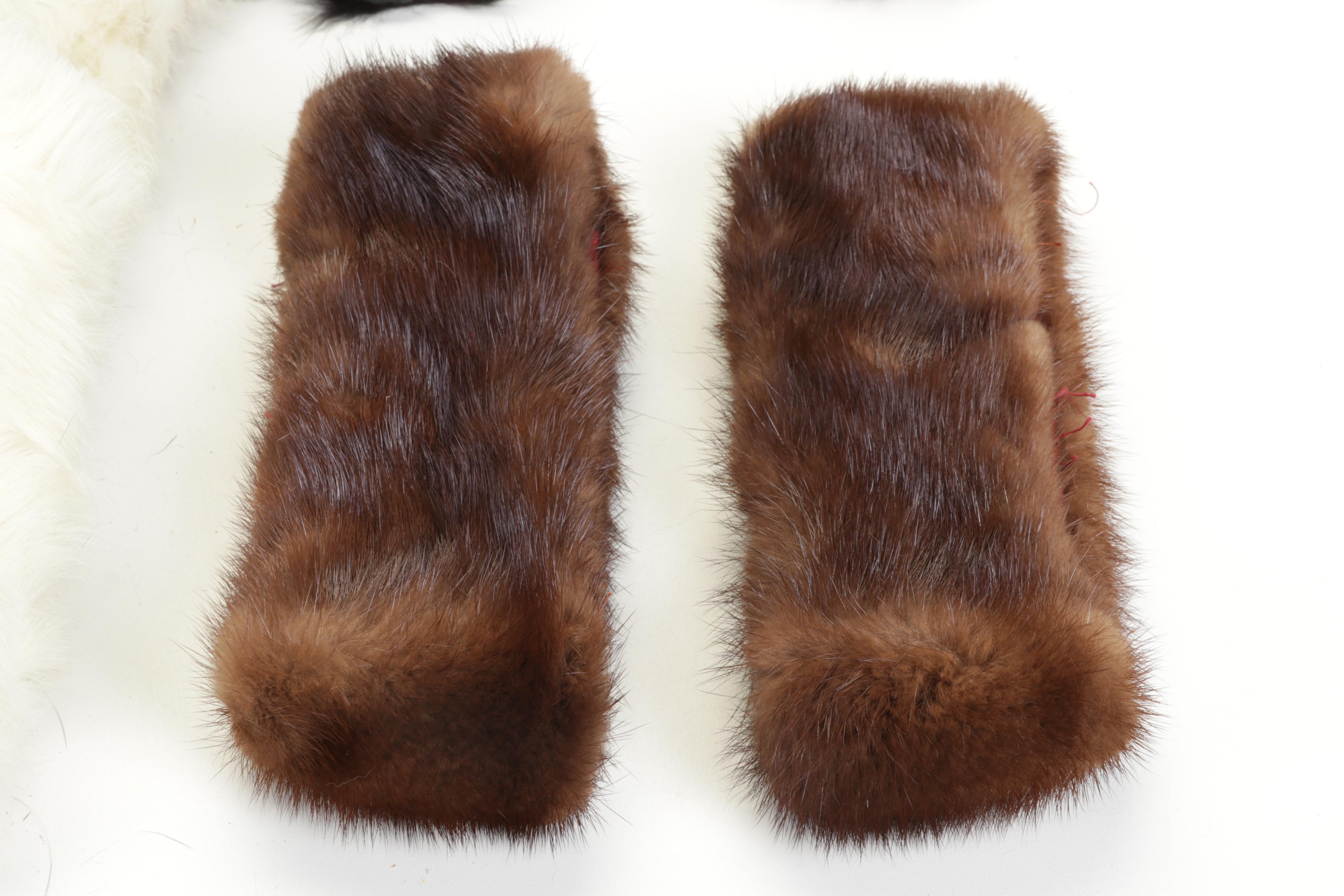 Fur Collars, Ear Muffs, Hats, Hat Stand, Silver Plate Cigarette Case, and More