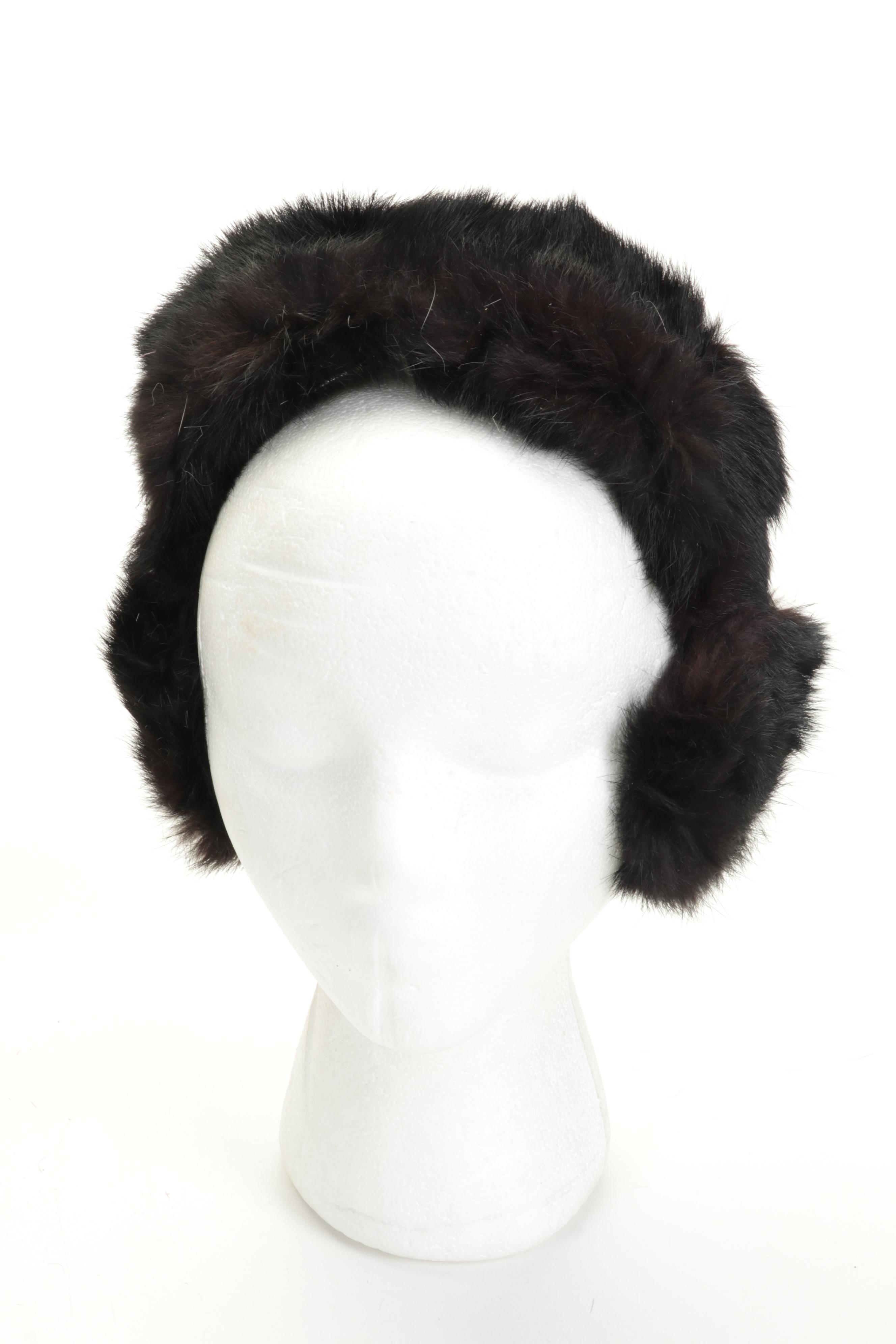 Fur Collars, Ear Muffs, Hats, Hat Stand, Silver Plate Cigarette Case, and More