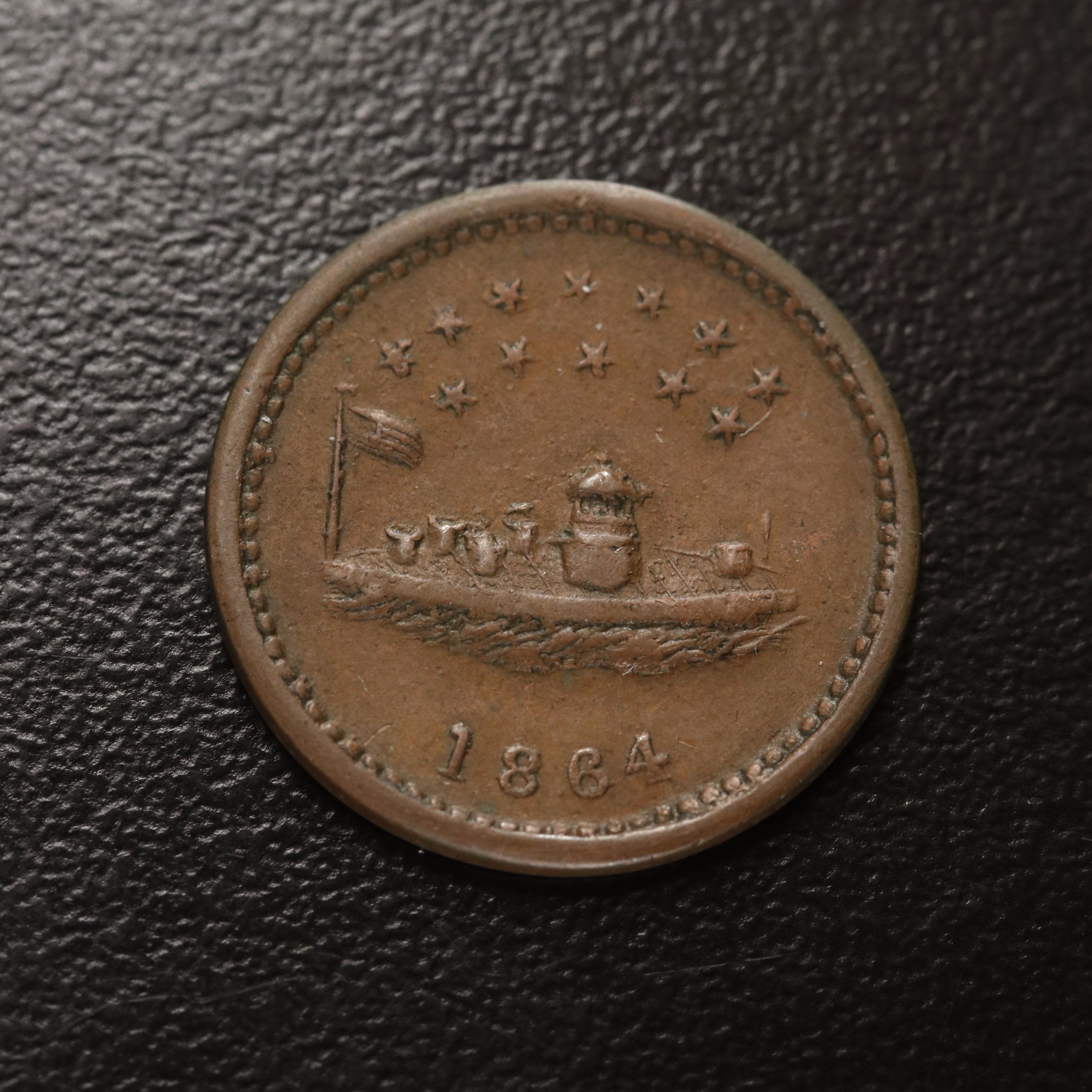 1864 "Monitor (Warship) / Our Navy" Civil War Token