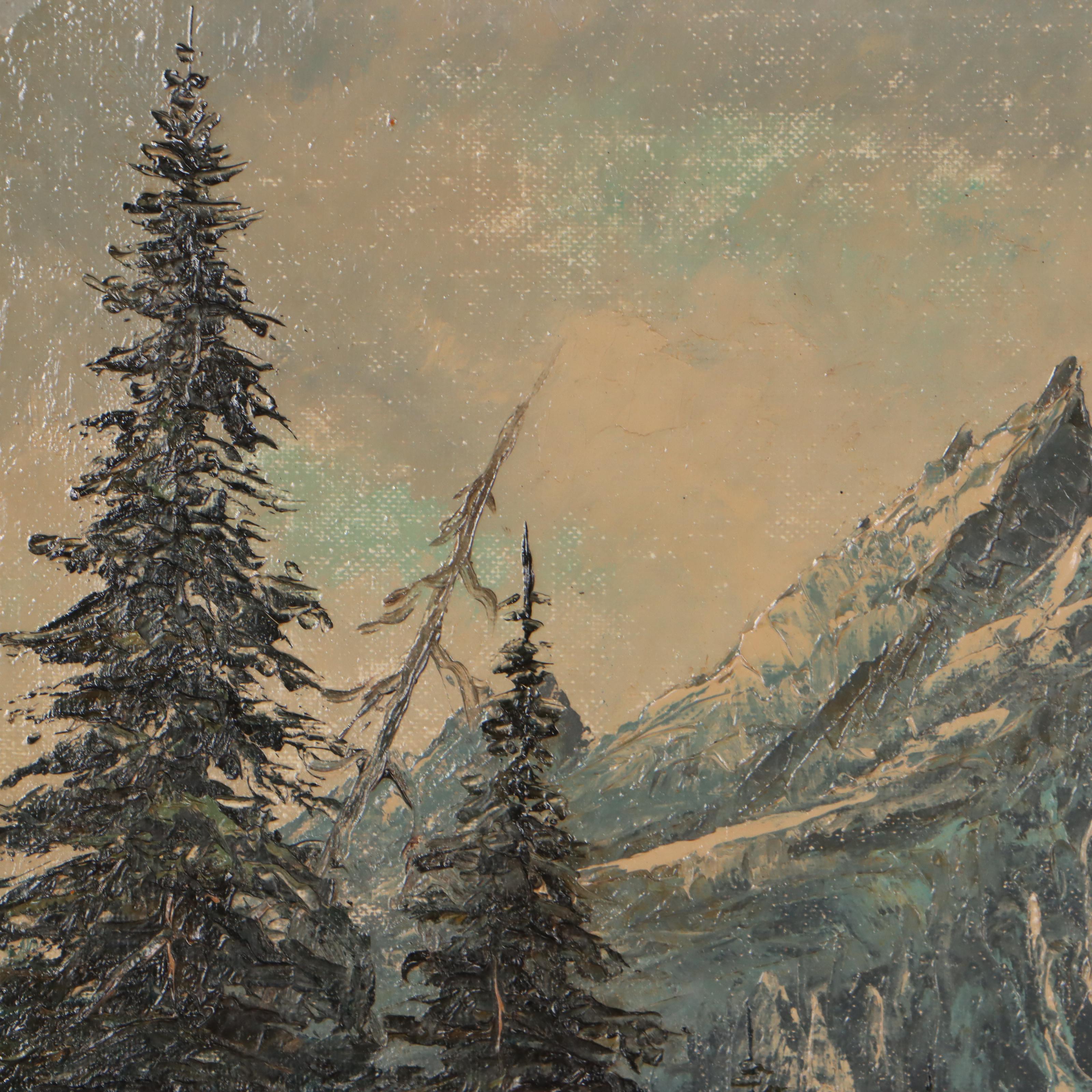 Keith Fay Landscape Oil Painting "Alpine Garden," Mid-20th Century