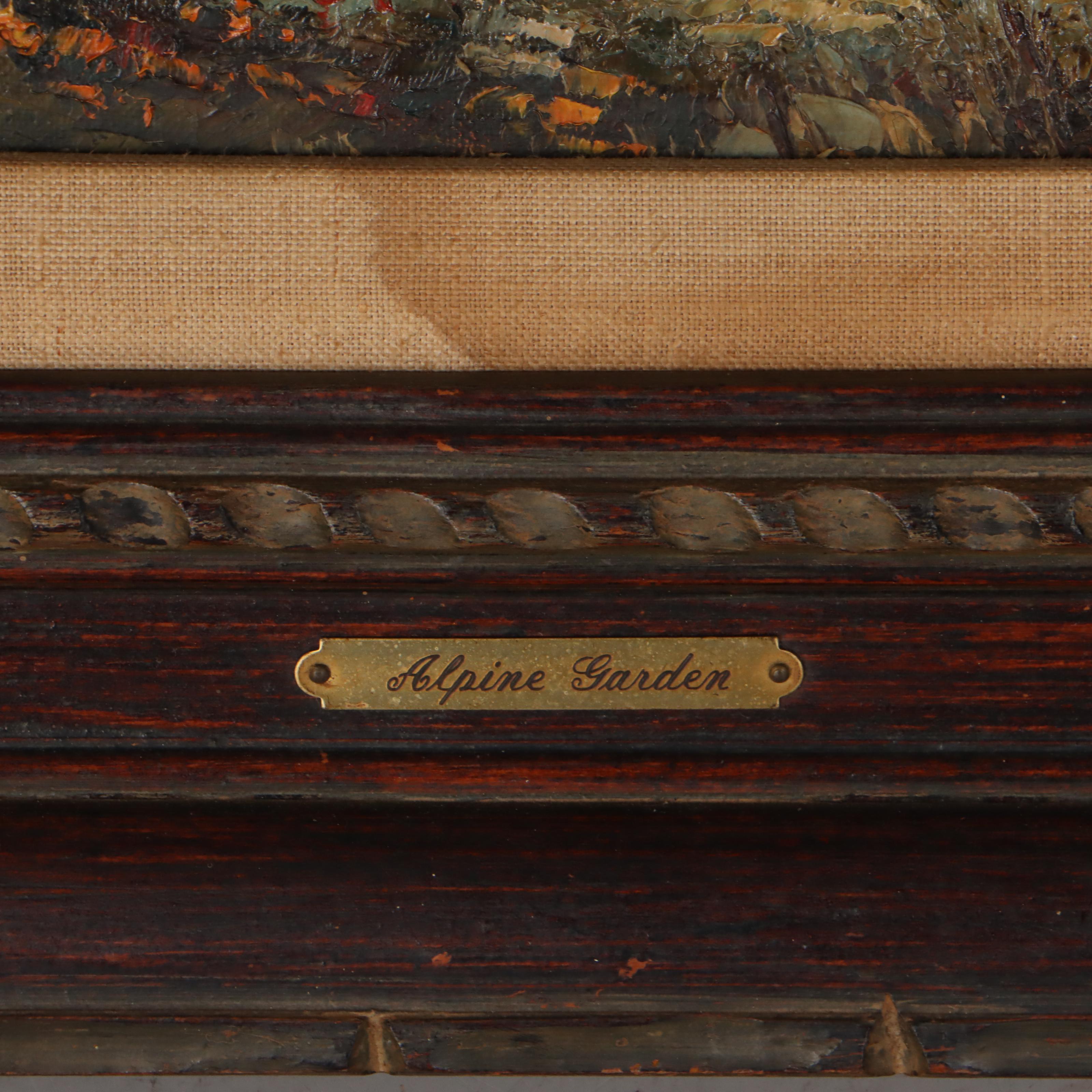 Keith Fay Landscape Oil Painting "Alpine Garden," Mid-20th Century