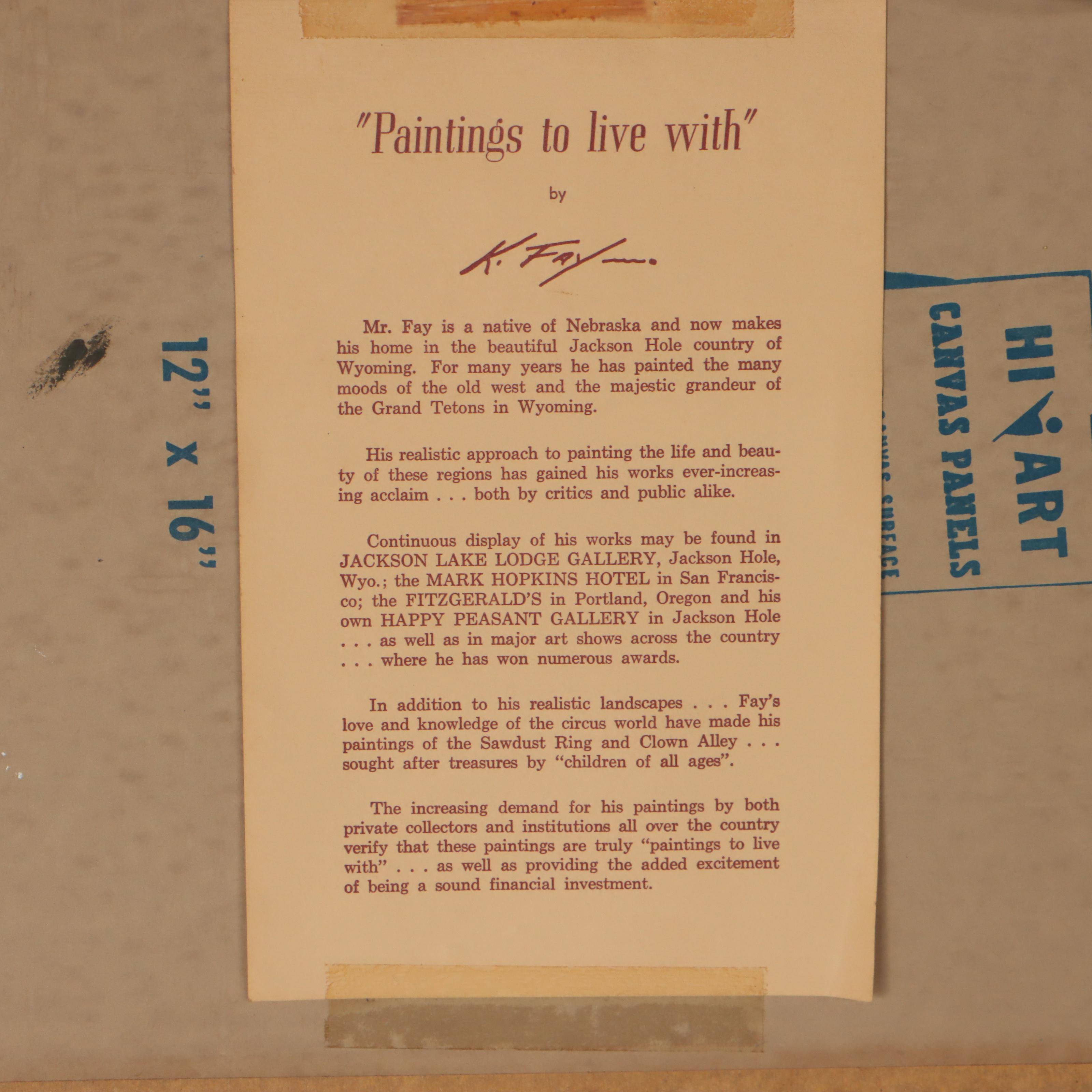 Keith Fay Landscape Oil Painting "Alpine Garden," Mid-20th Century