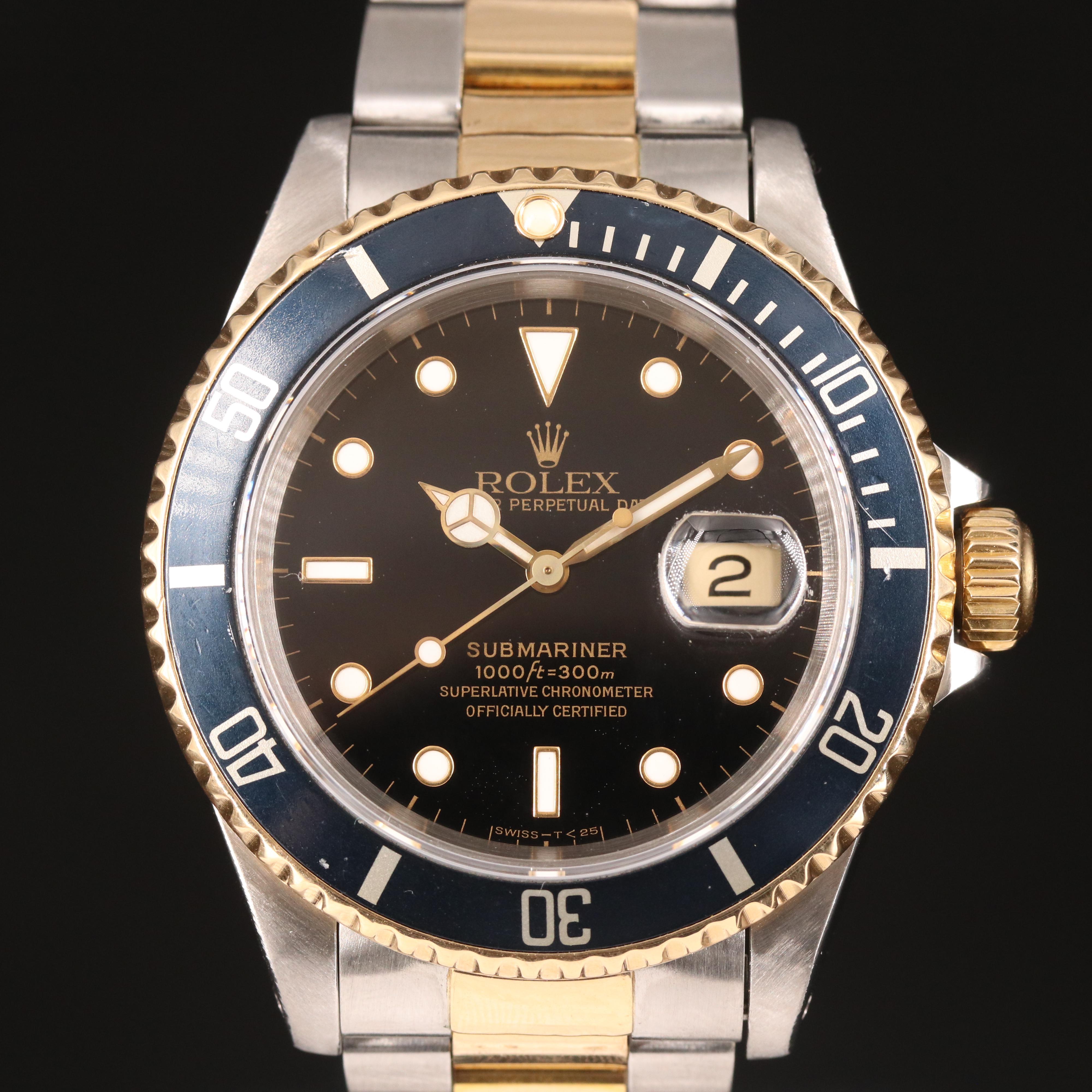 1991 Rolex Submariner 18K and Stainless Watch