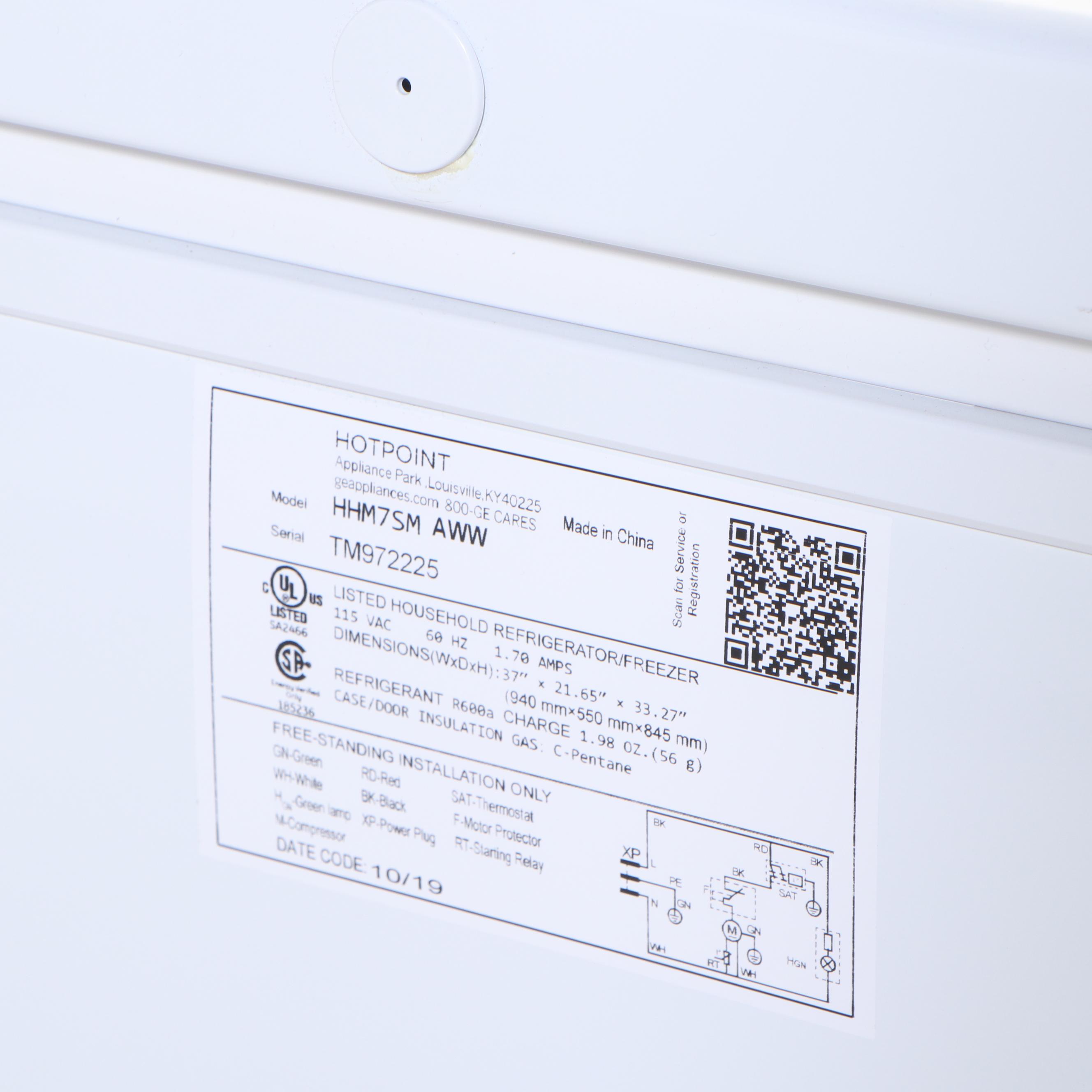 Hotpoint 7.1-cu ft Manual Defrost Chest Freezer