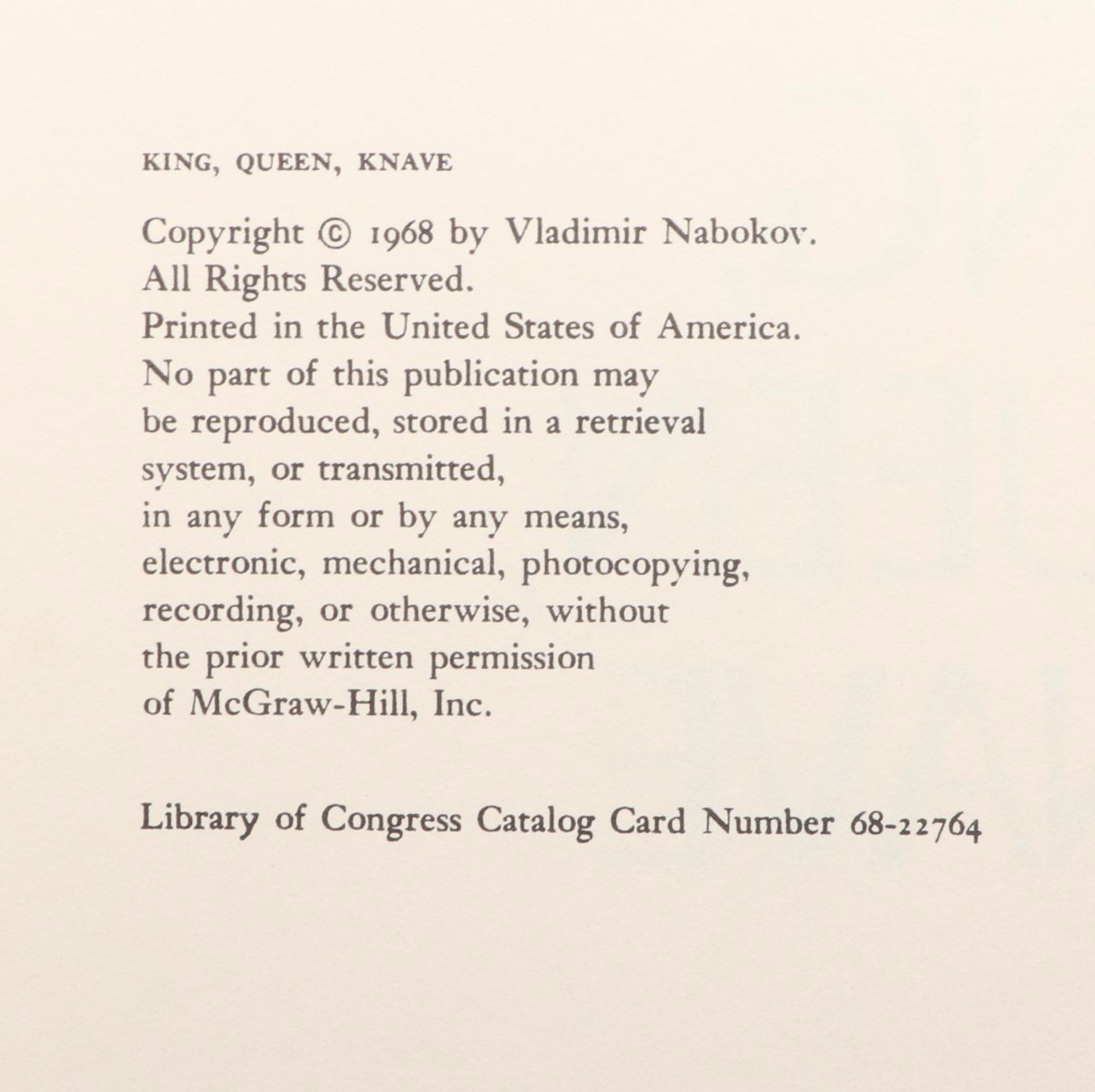 "Ada or Ardor, "King, Queen, Knave," and More Books by Vladimir Nabokov