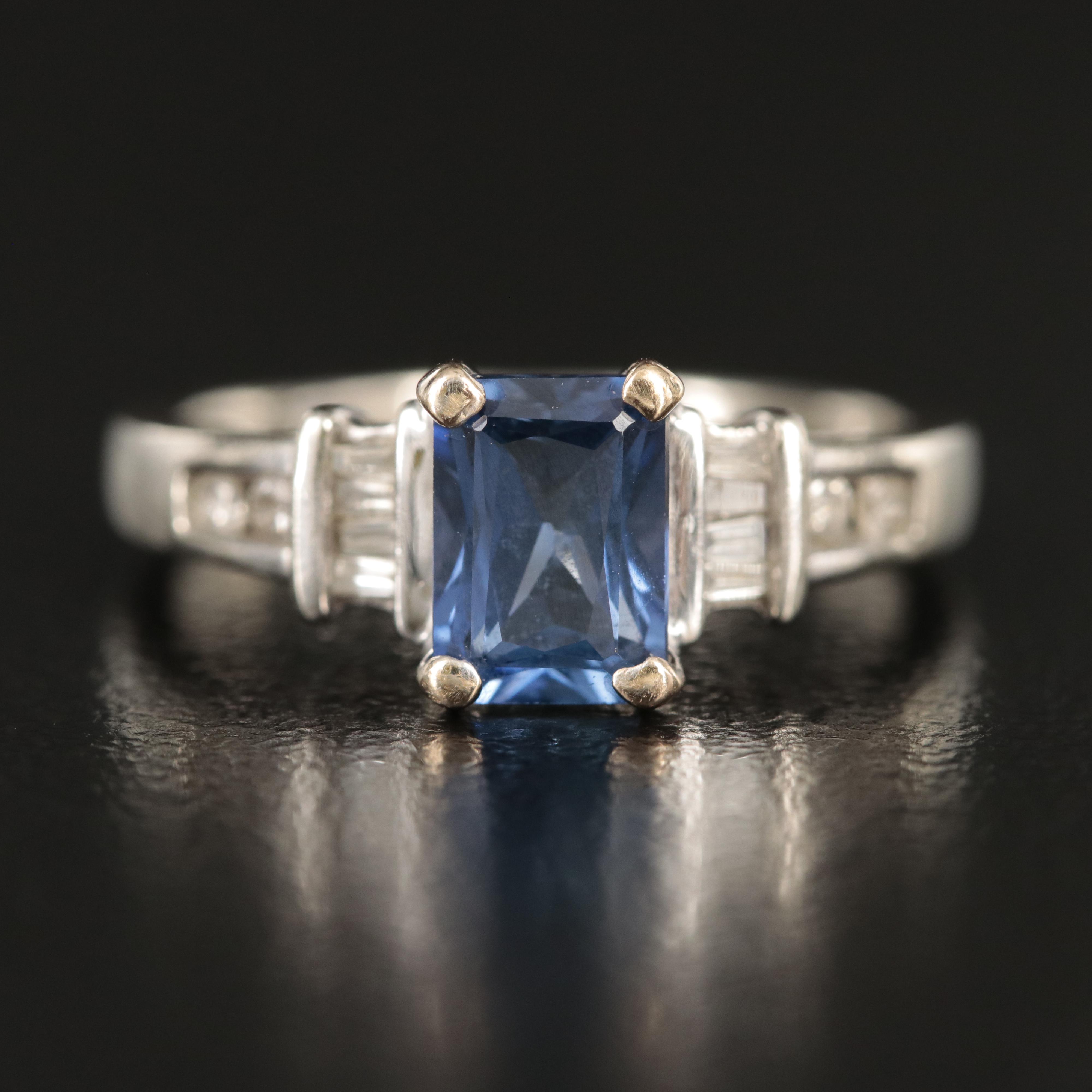 10K Sapphire and Diamond Ring