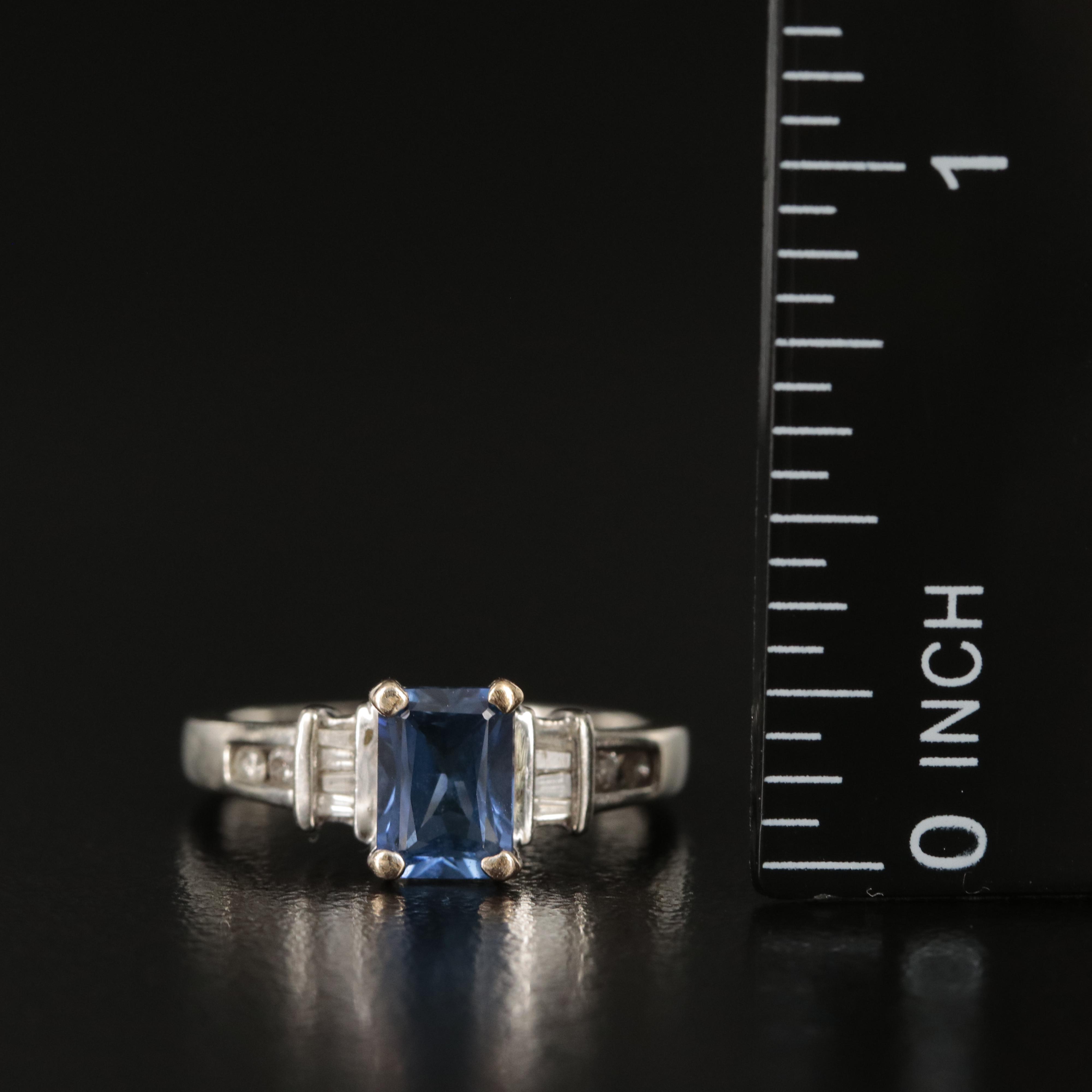 10K Sapphire and Diamond Ring
