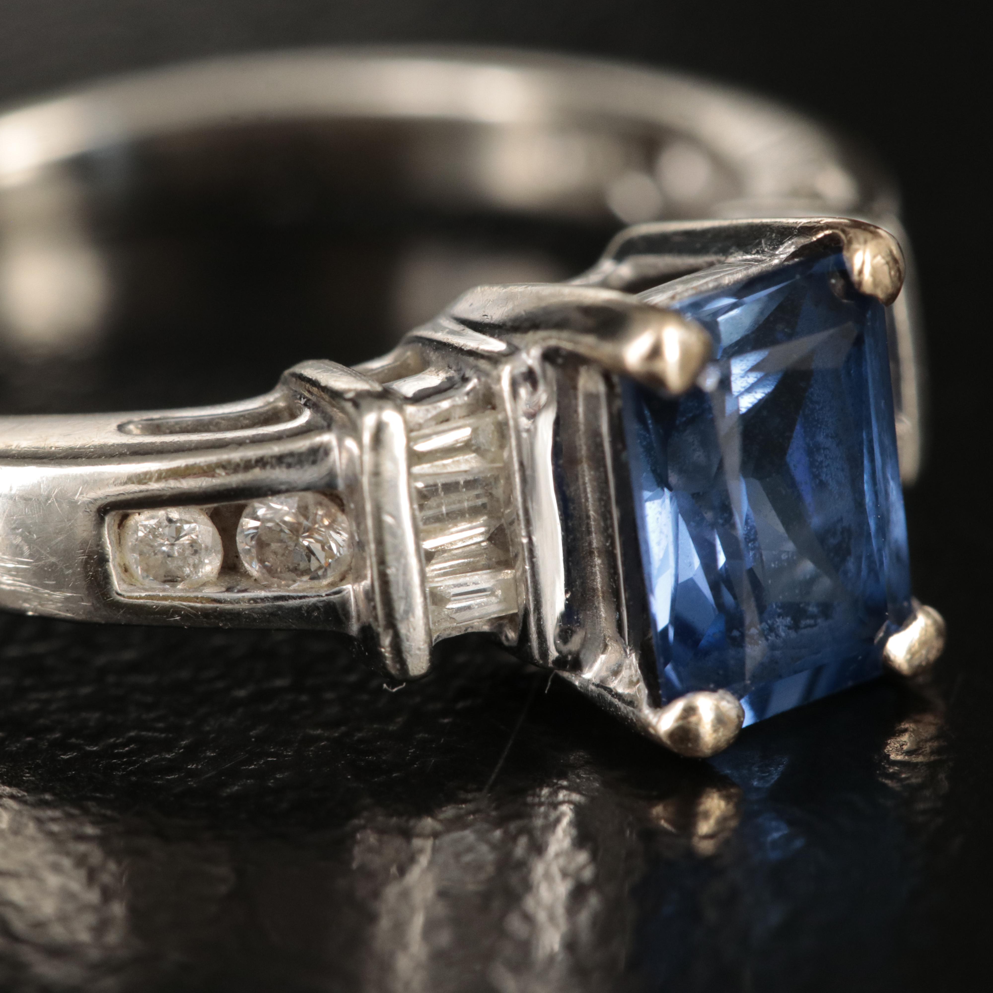 10K Sapphire and Diamond Ring